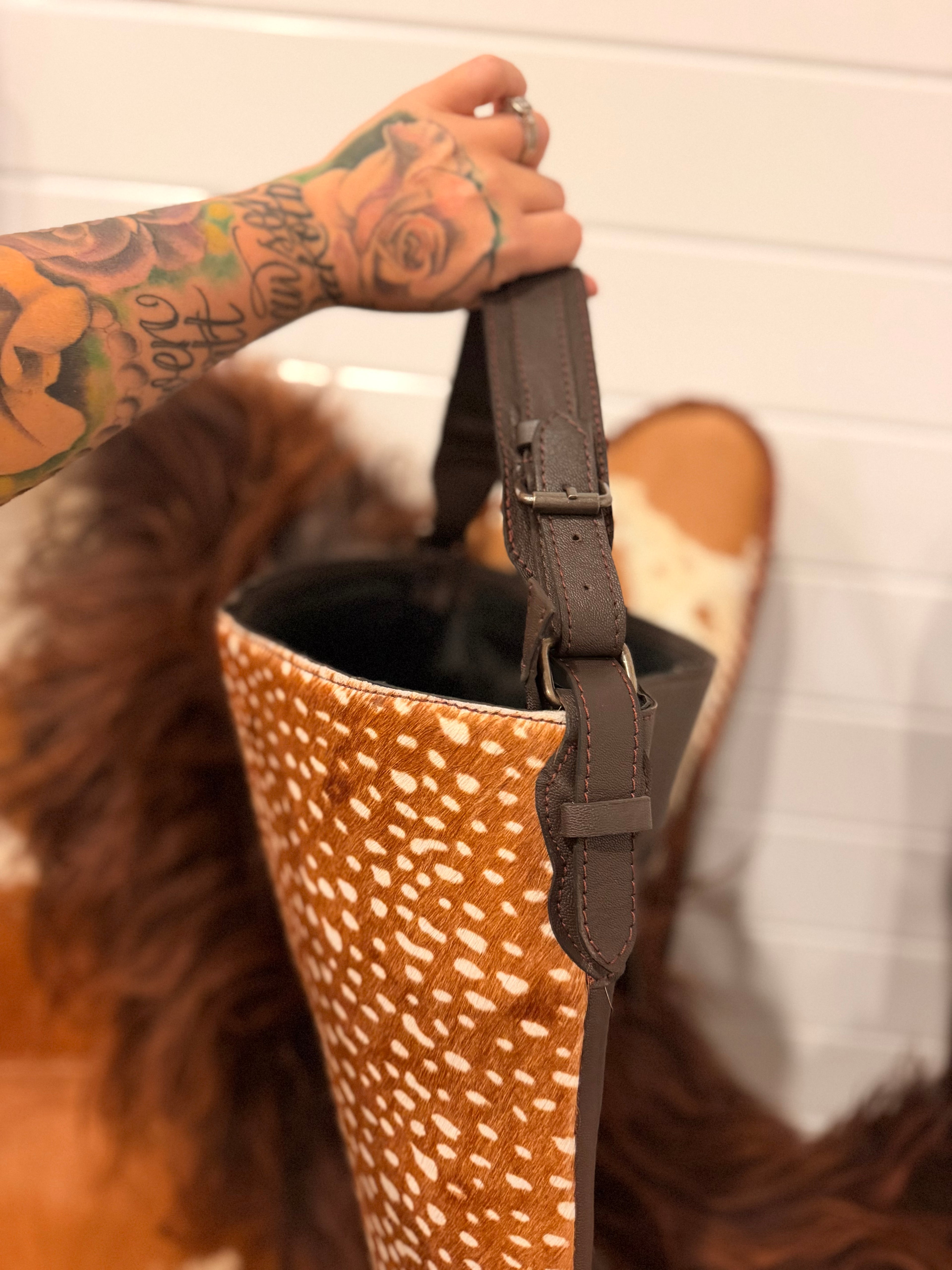 The Prairie Fawn - Bambi cowhide &  leather hobo bag / by The Painted Porches
