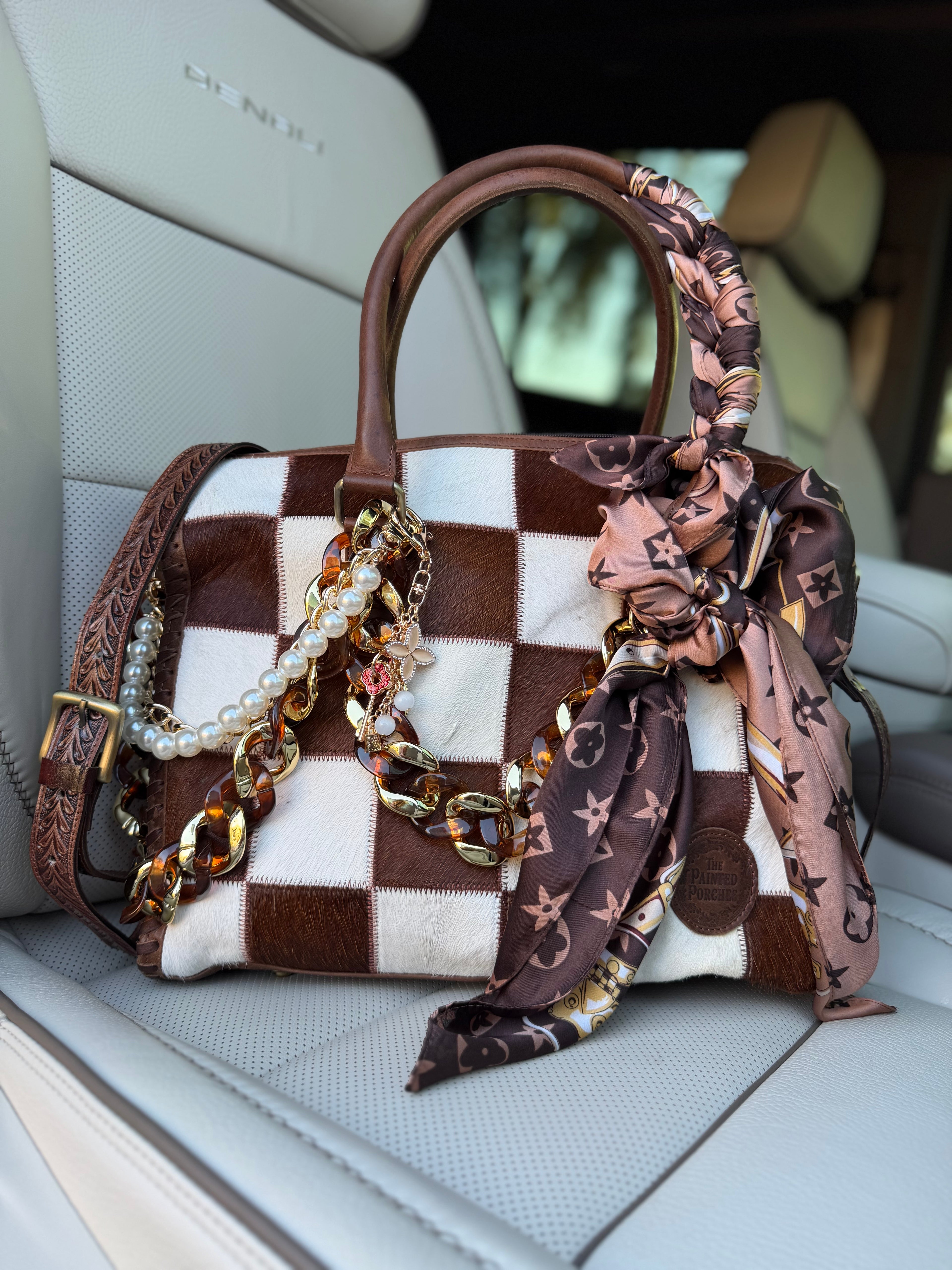 Couture Checks"Loretta" patchwork bag - by The Painted Porches