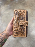 Tooled leather wallet