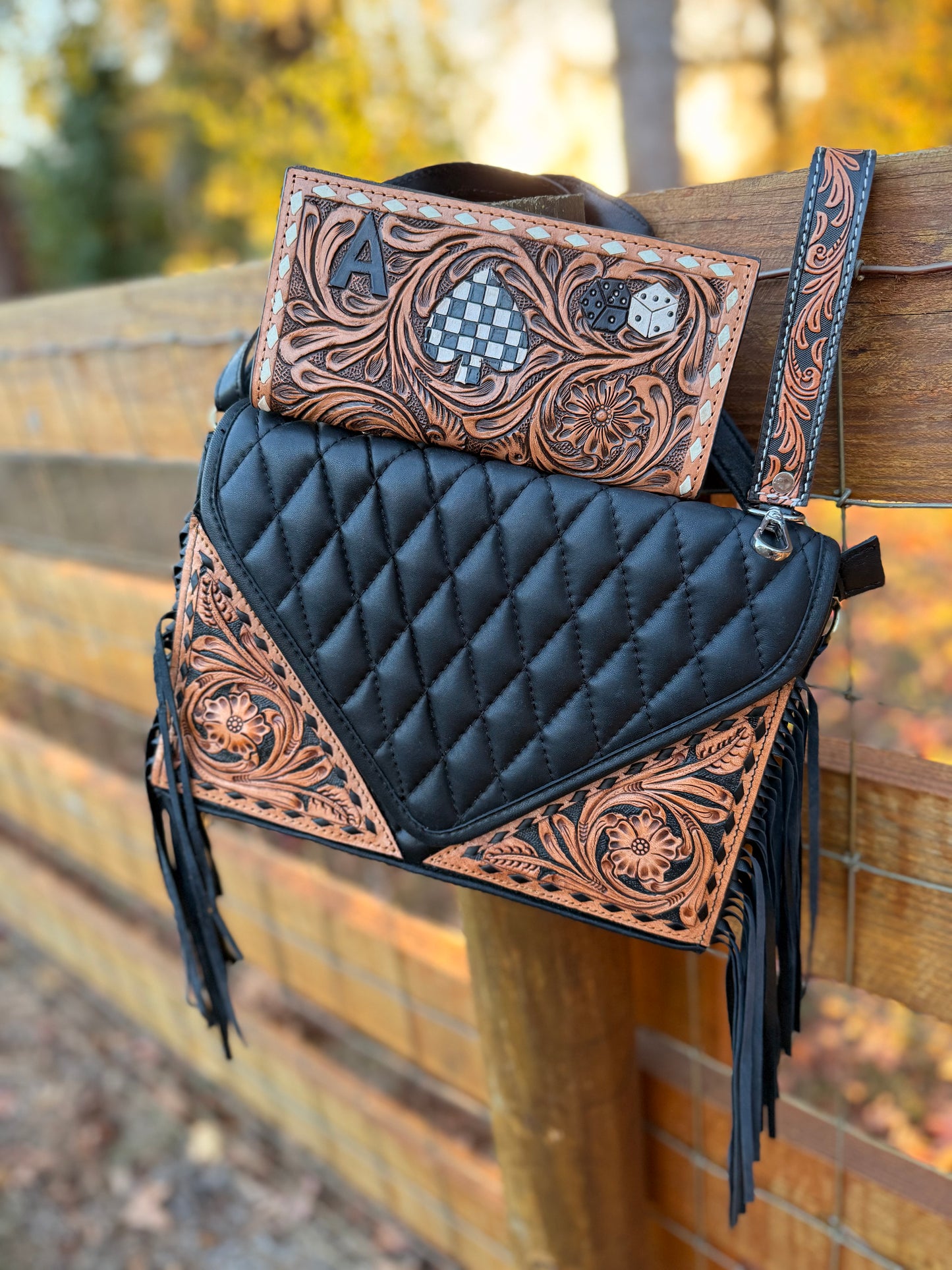 tooled leather 3 piece set
