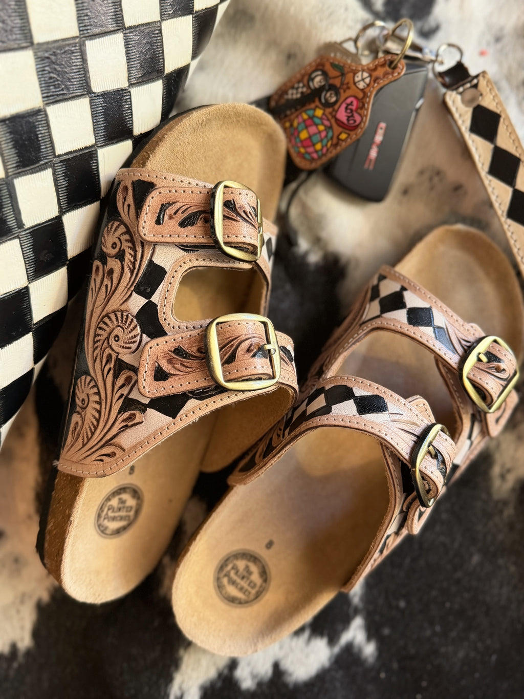 🖤 The Checkmate Buckle Sandal ♟️ by The Painted Porches