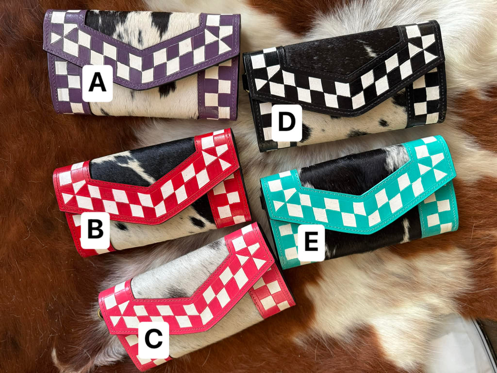 Checker wallet wristlet