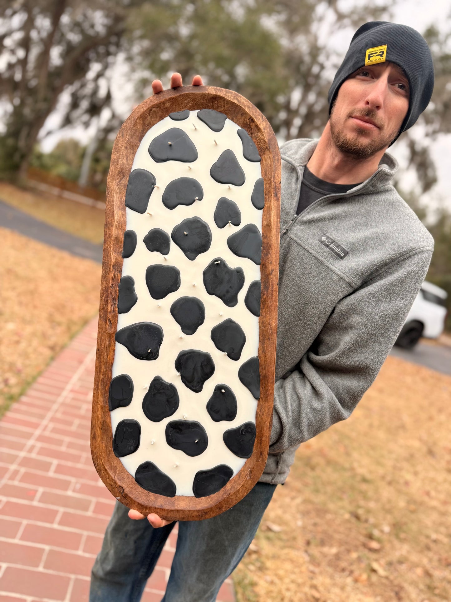 long oval cow candle