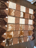 Tooled leather and cowhide Table runner 6ft