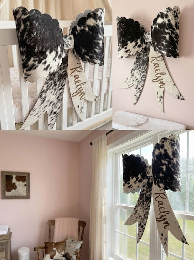 GINORMOUS 32” cowhide bow- Free engraving (read description fully)