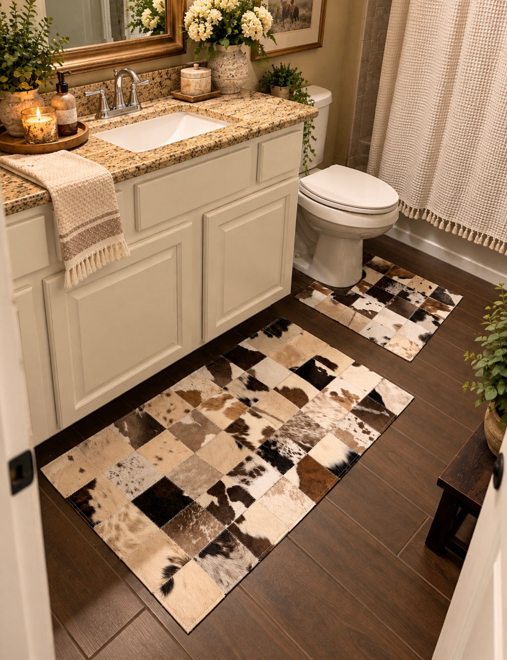 Chose your color- includes both pieces -Bathroom set Long rug 20”x30” smaller 19.5”x20”