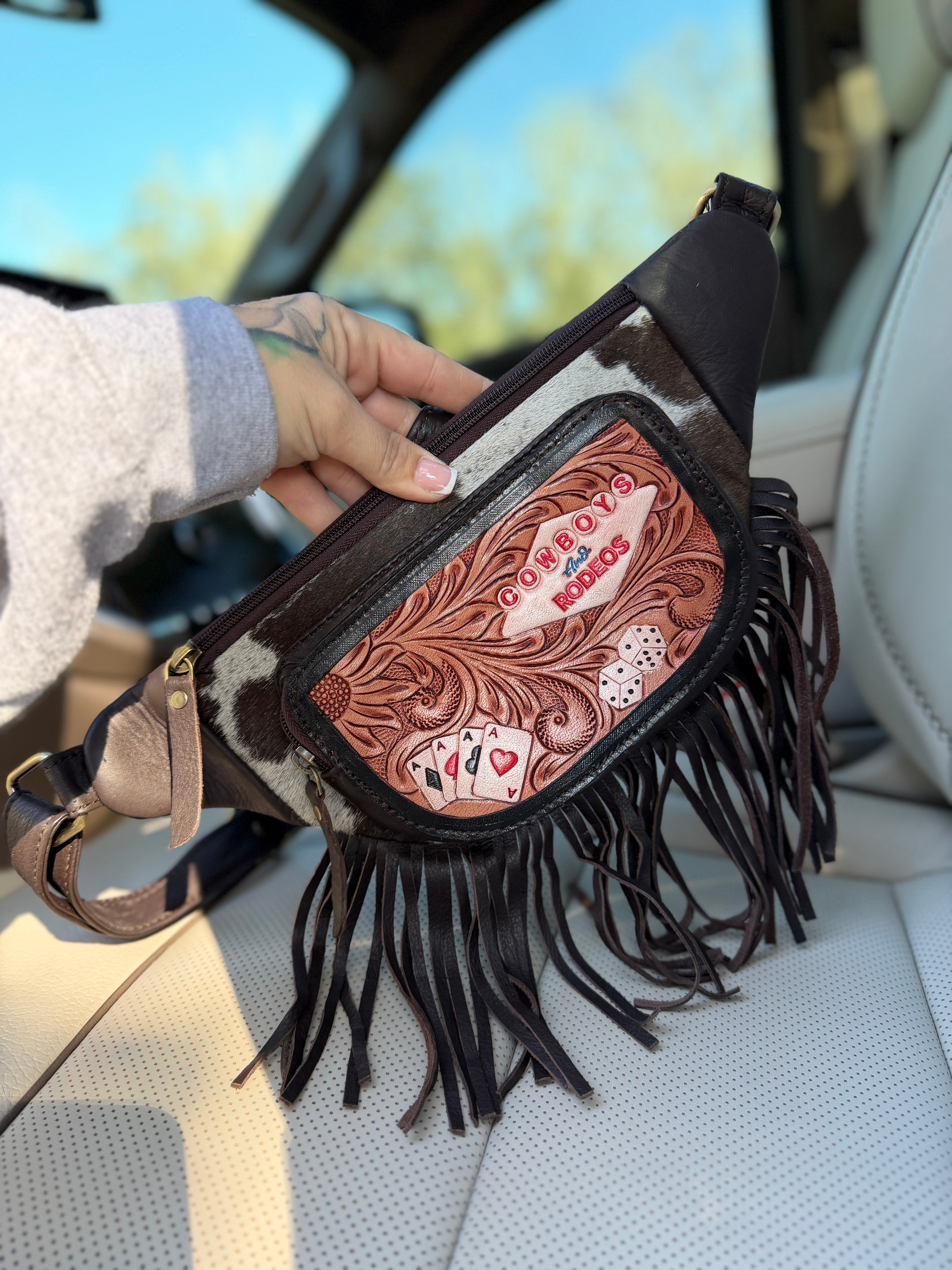 Vegas tooled leather bum bag