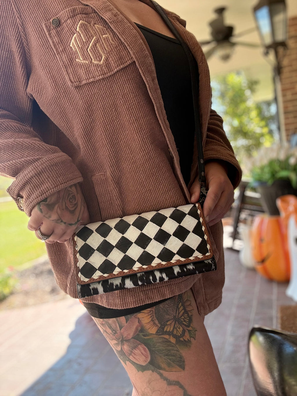 Checker wallet Clutch