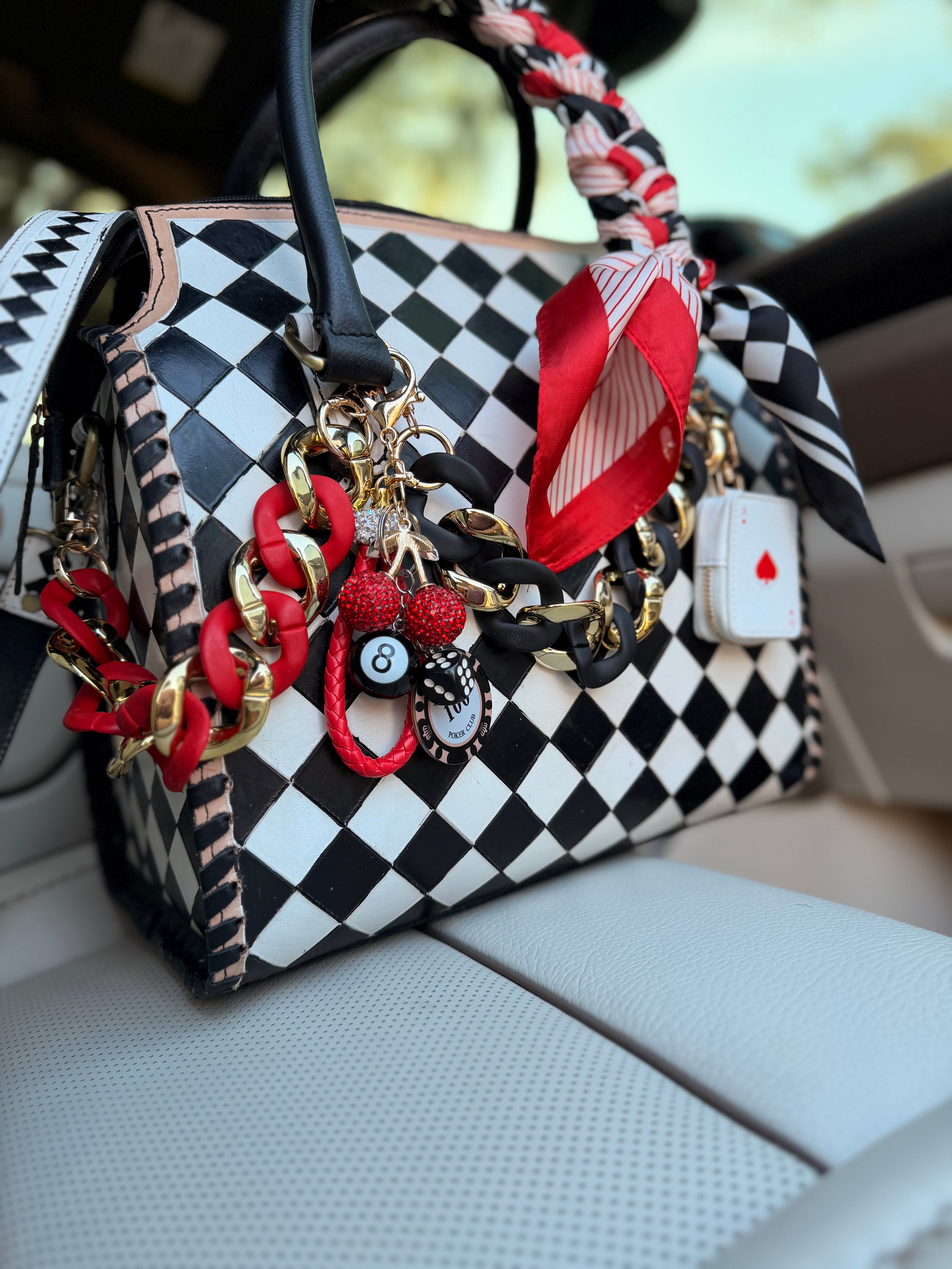 “Ace & Spur” tooled leather speedy (L)