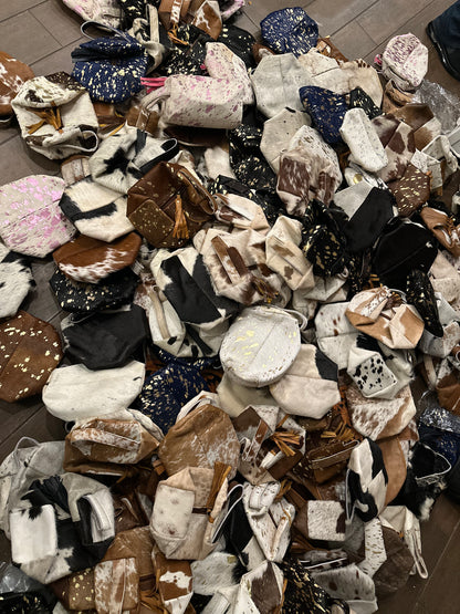 Cowhide makeup bags