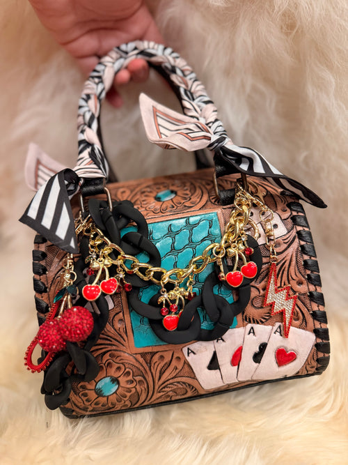"High Stakes Honey" - tooled leather speedy (mini)