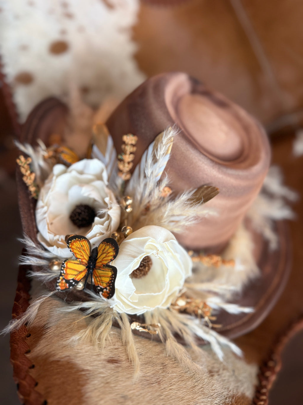 Floral Cowgirl  hat