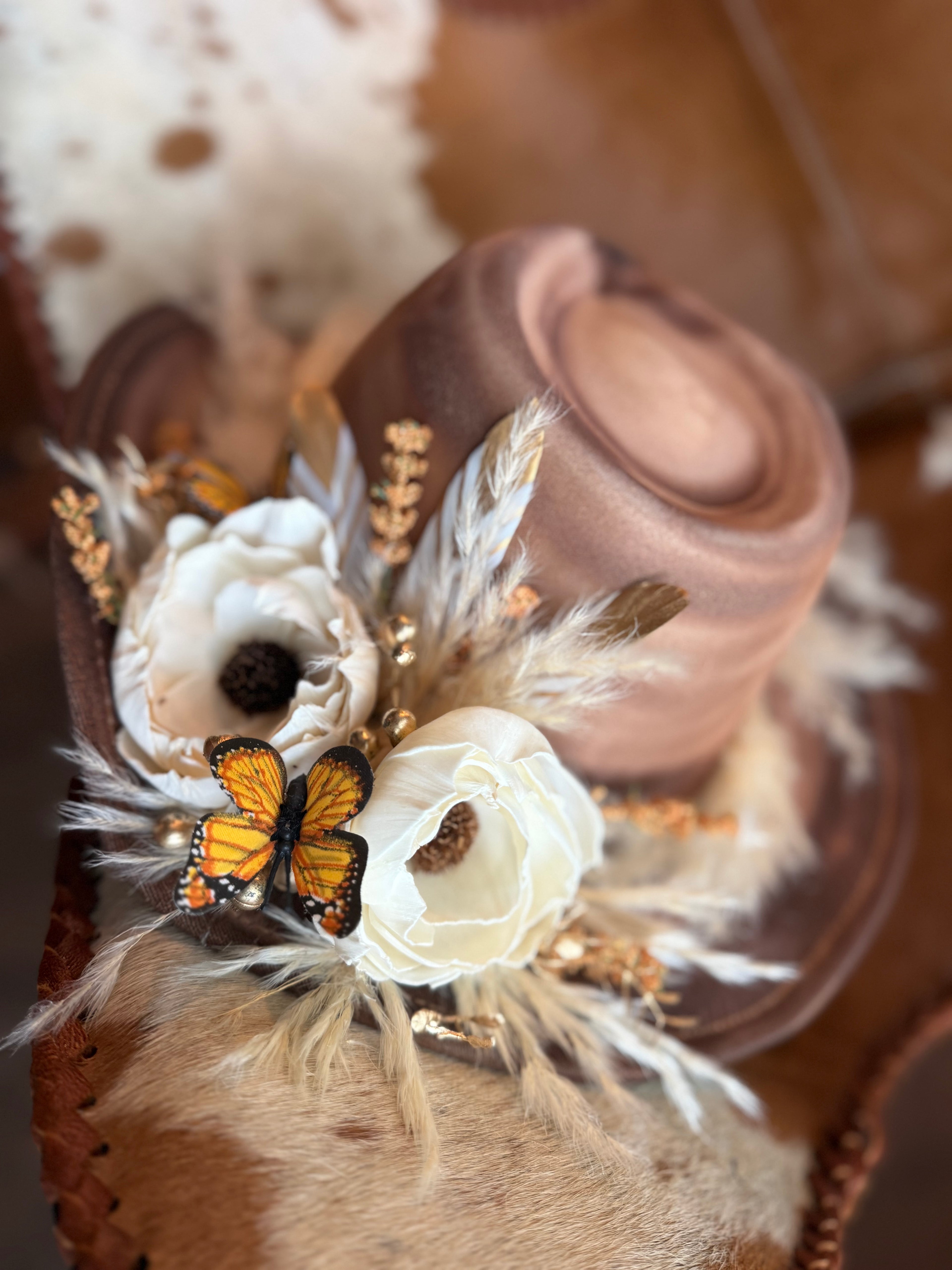 Floral Cowgirl  hat