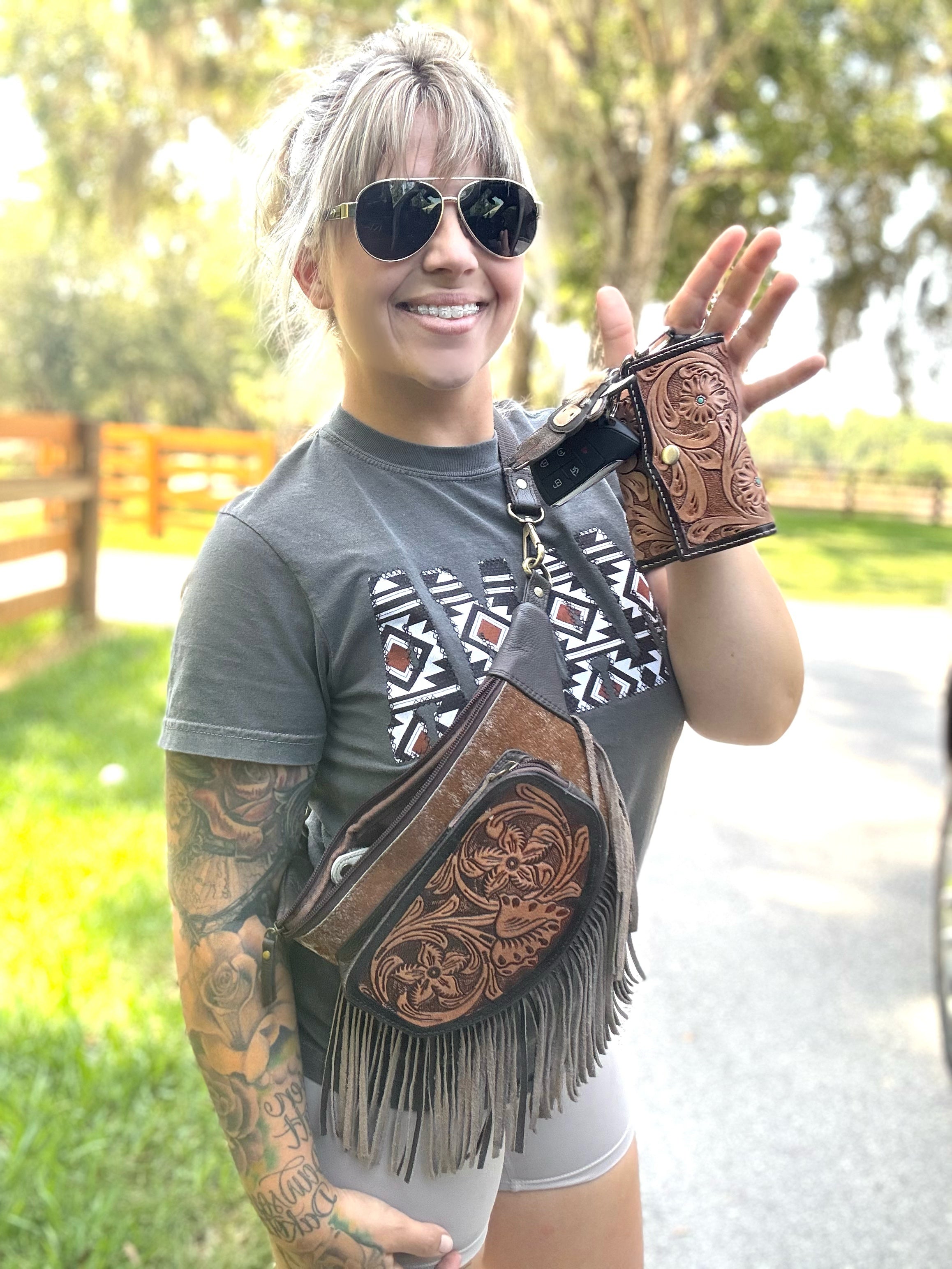Brown bum bag
