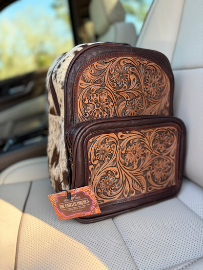 The “Lainey” Tooled leather bookbag - by the Painted Porches