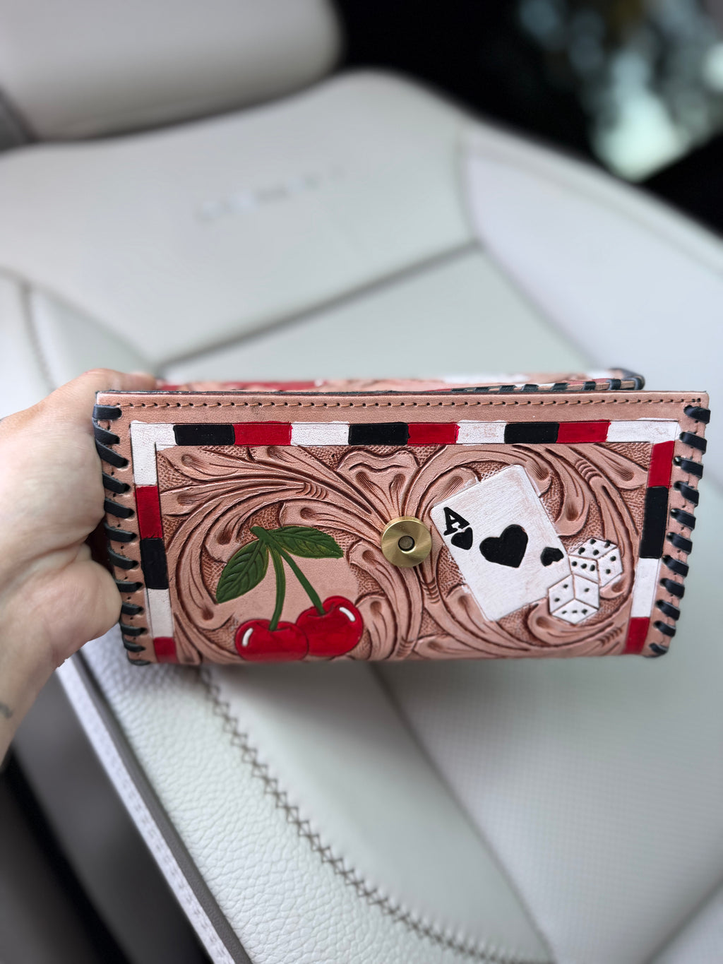 Tooled Wallet - cherry casino themed