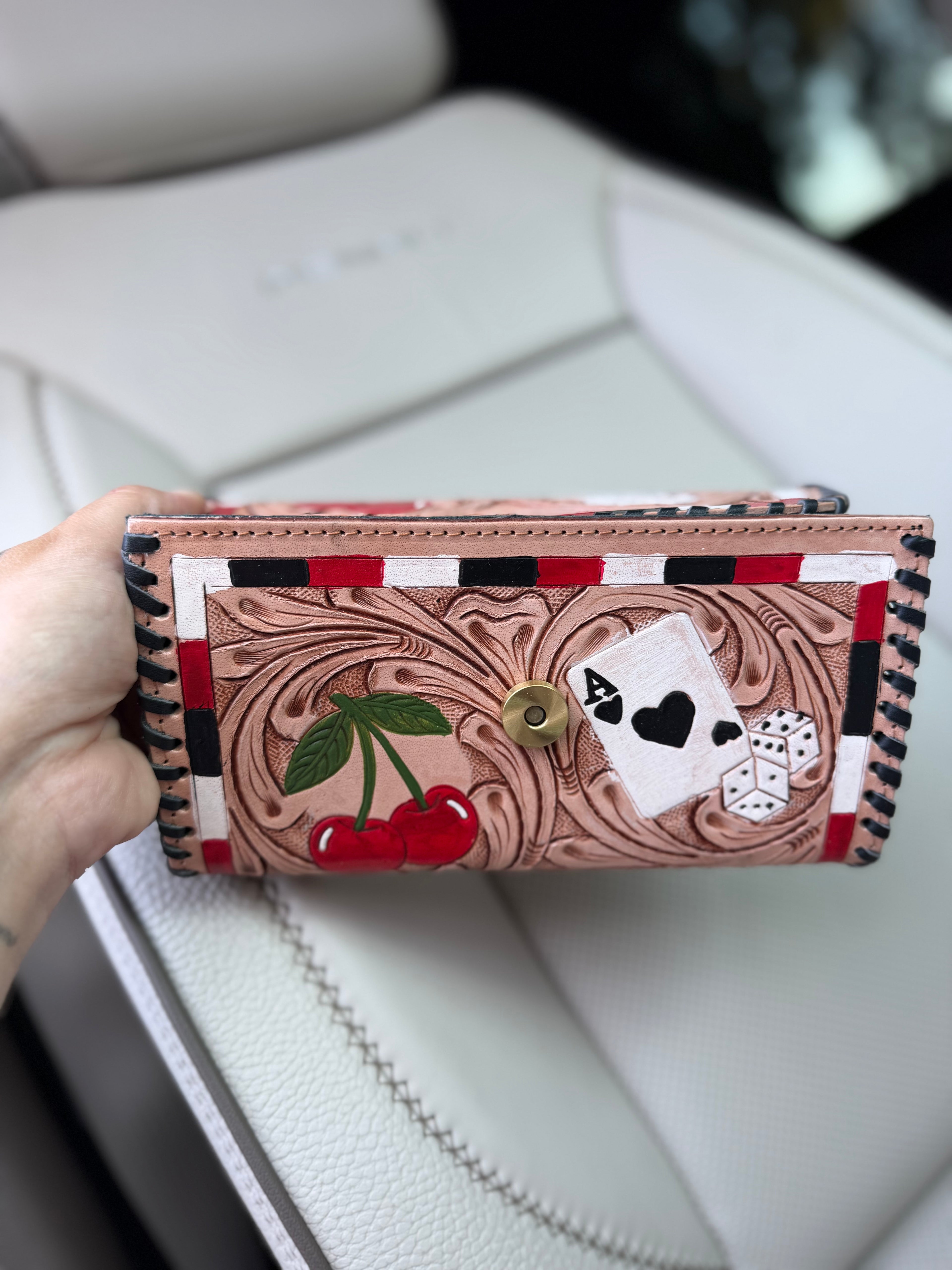 Tooled Wallet - cherry casino themed
