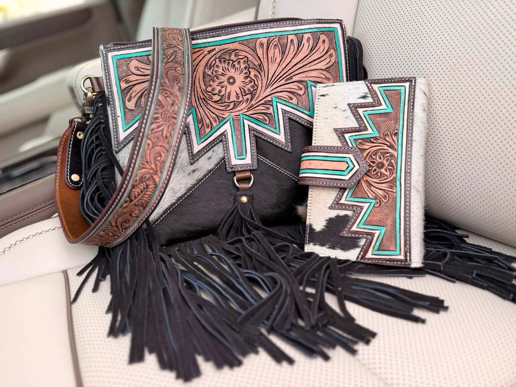 Crossbody Aztec purse set