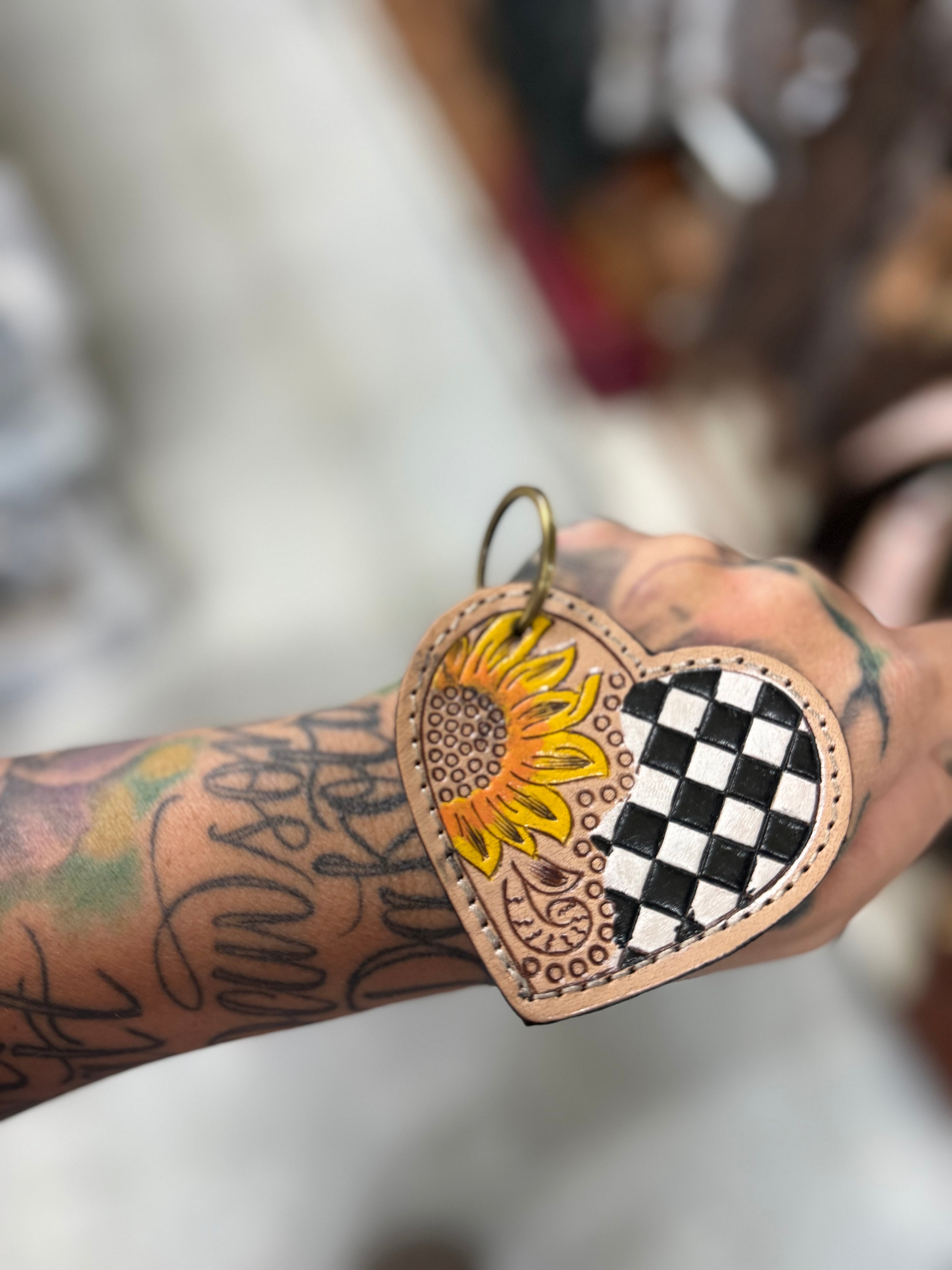Leather keychain