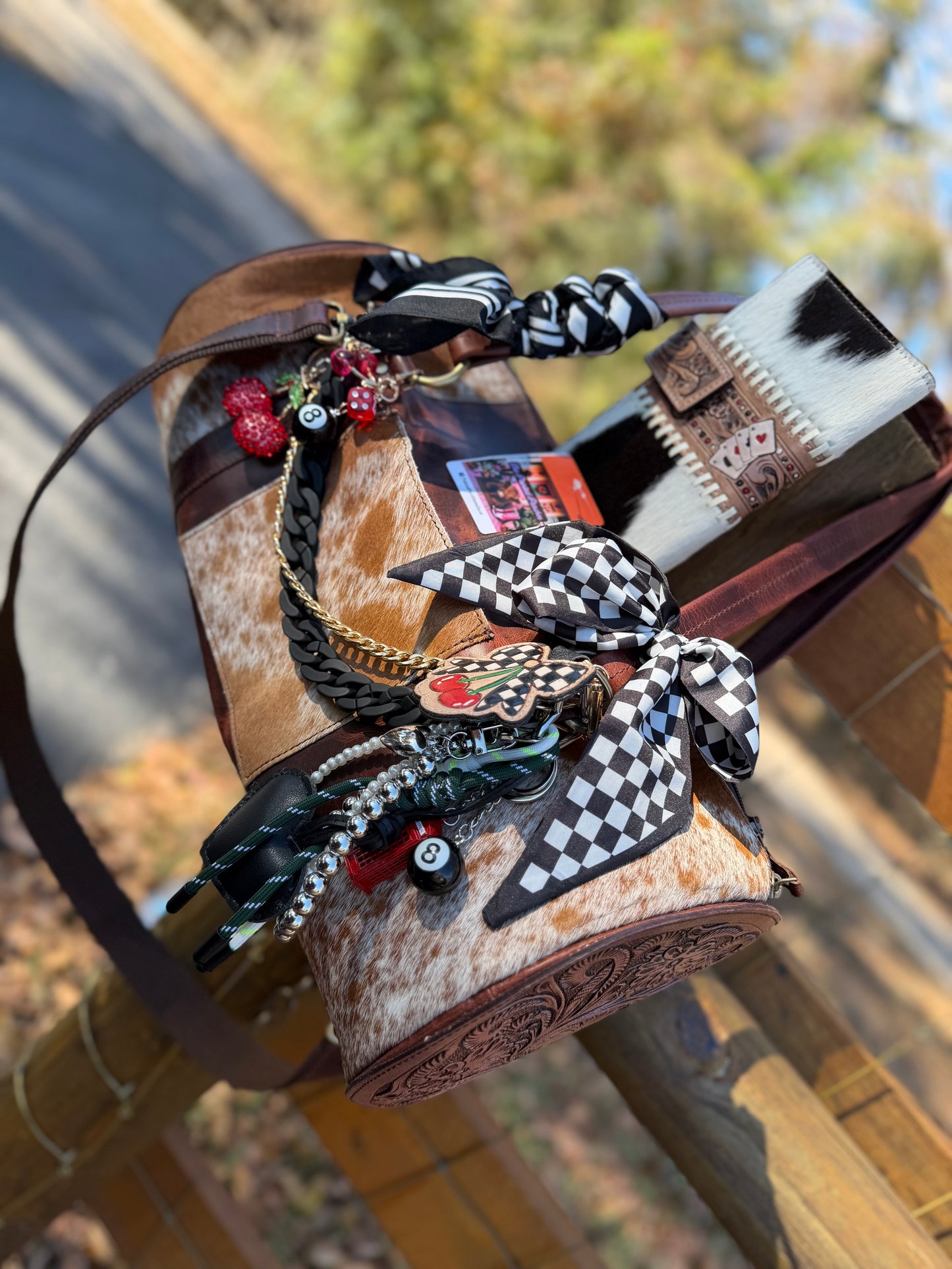 "Lucky Cowgirl duffle " - cowhide tooled leather speedy Duffle