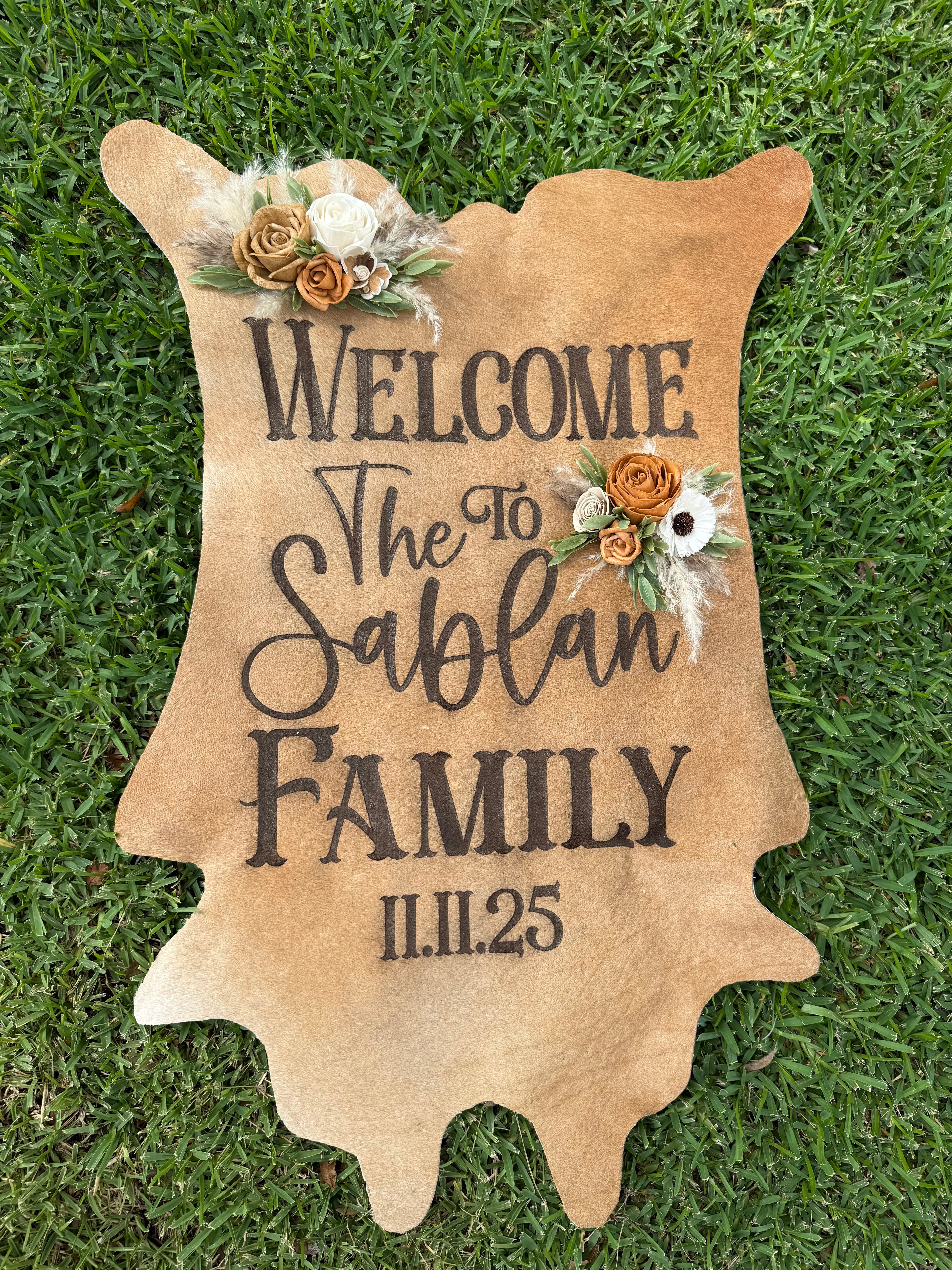 Engraved floral calf hide 37-39”