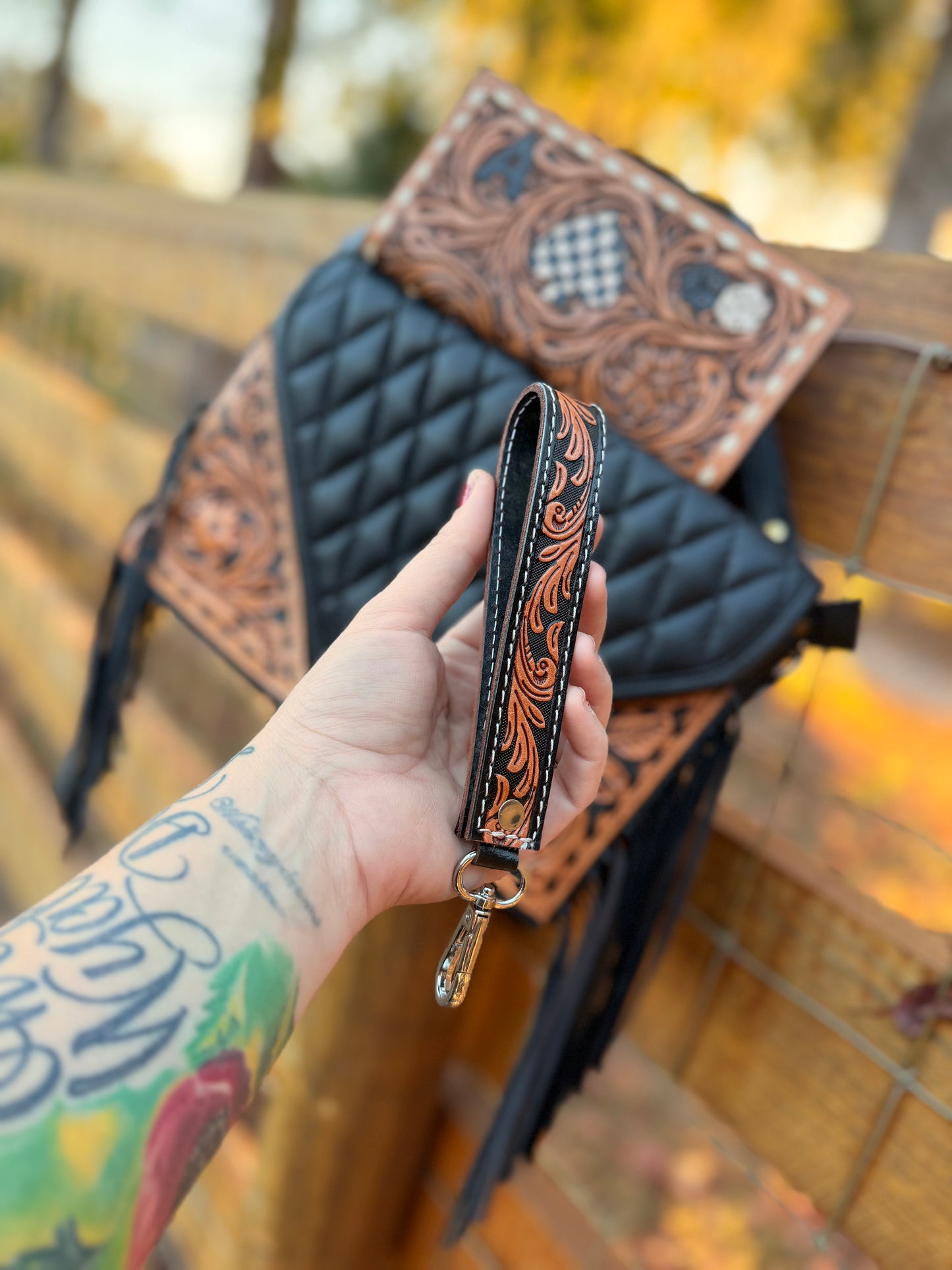 tooled leather 3 piece set