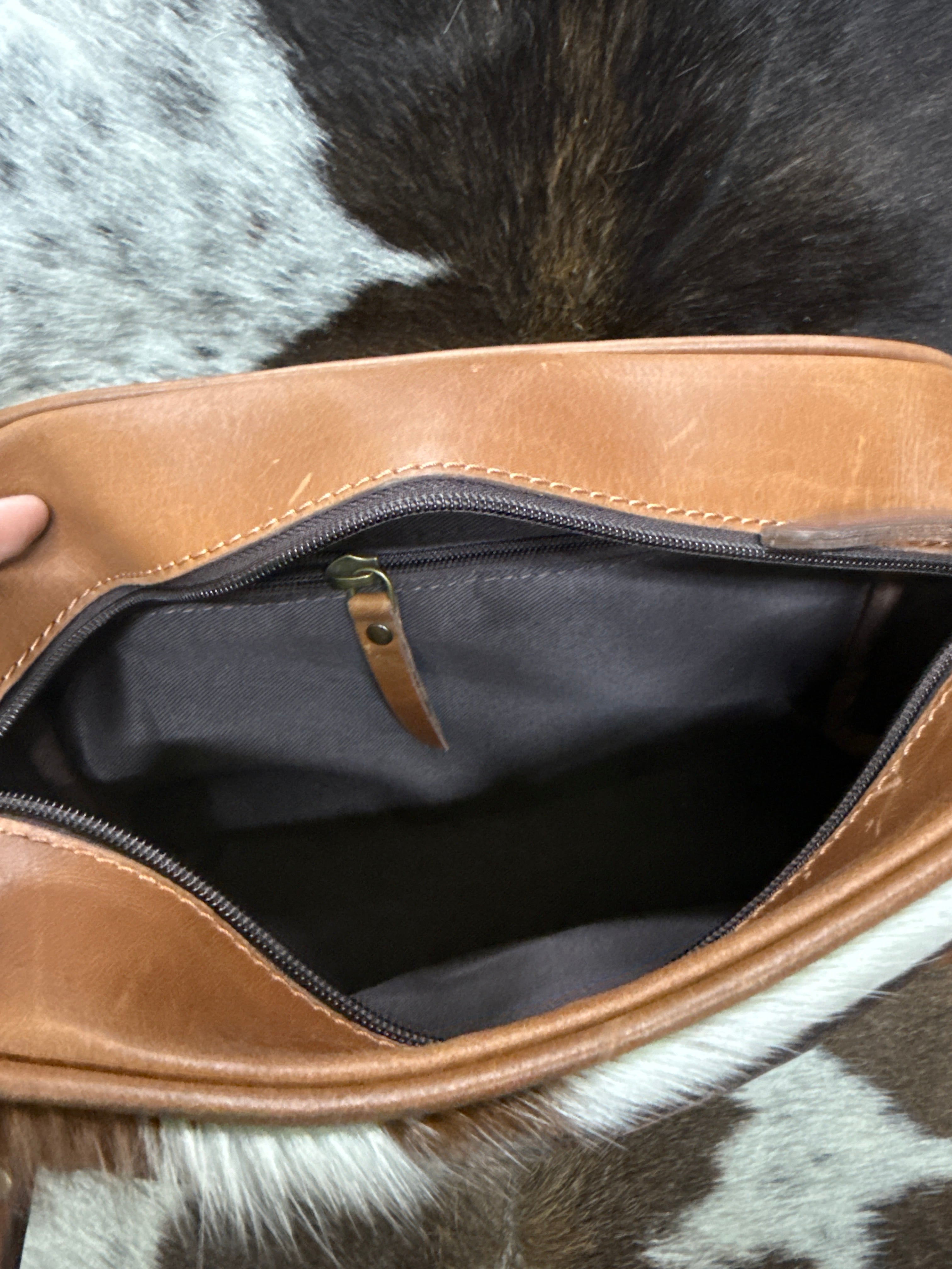 Tooled Leather Makeup Bag