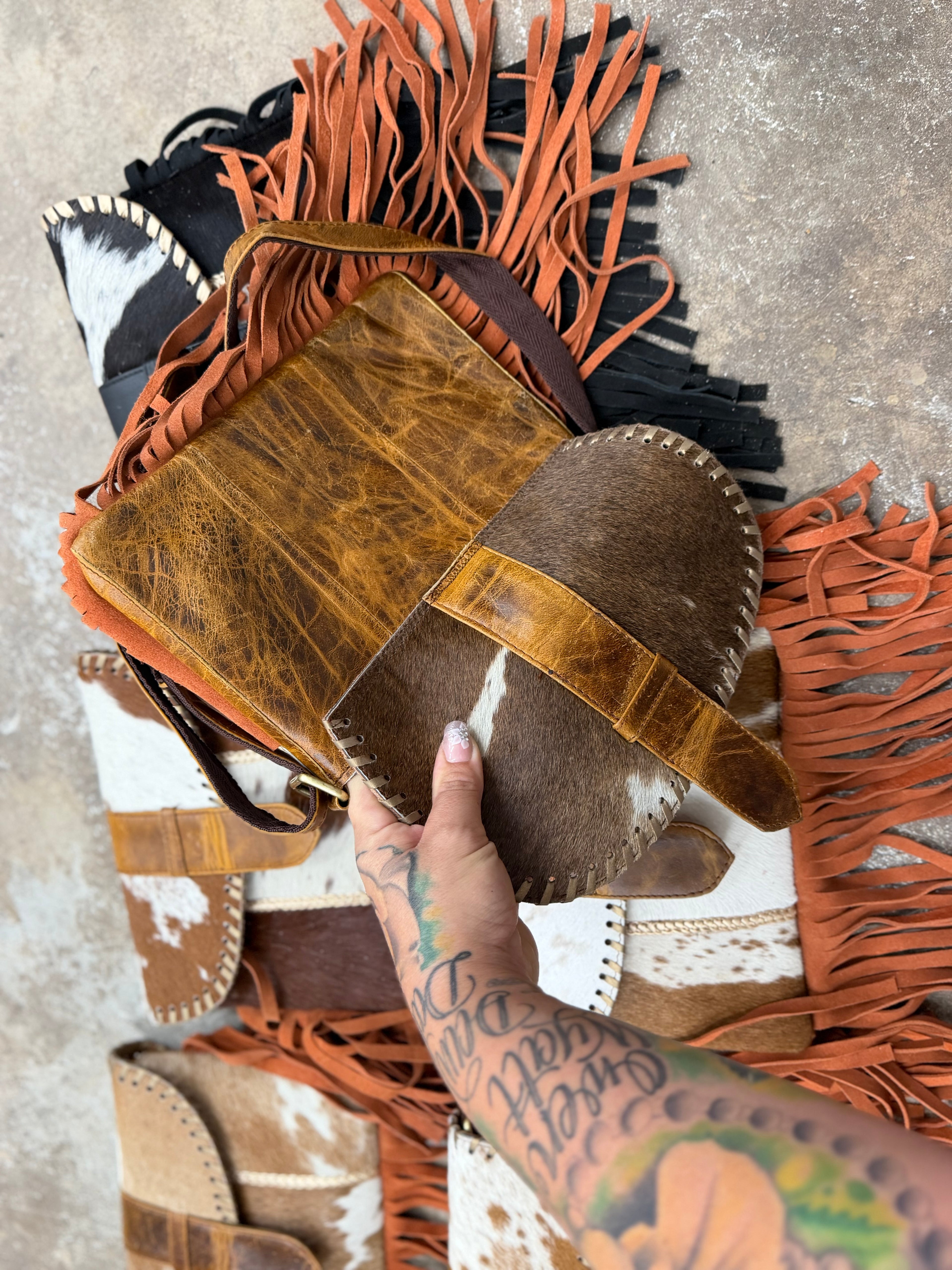 HALF OFF authentic cowhide fringe  CLEARANCE BAGS
