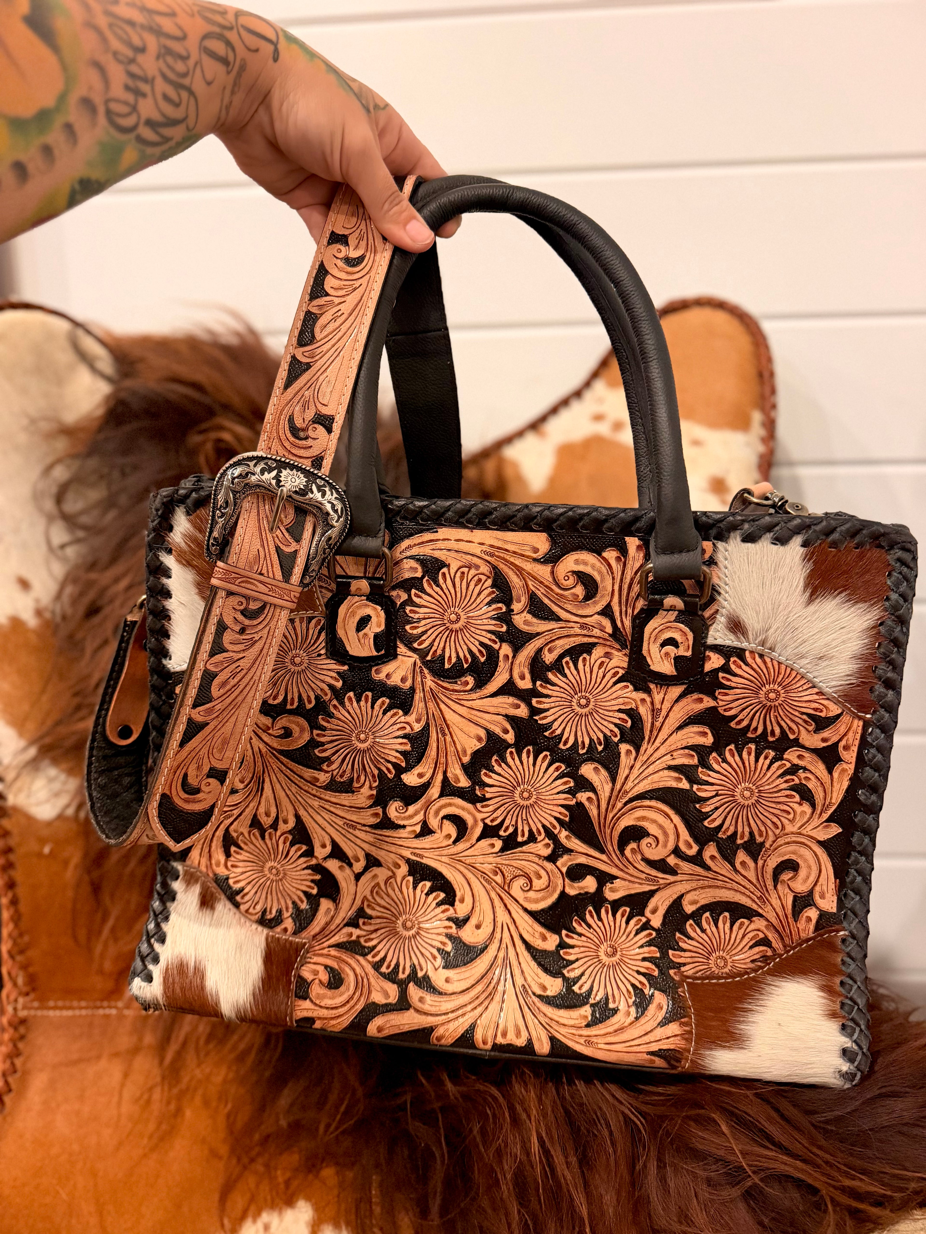 The Shania Tote - tooled leather / by The Painted Porches