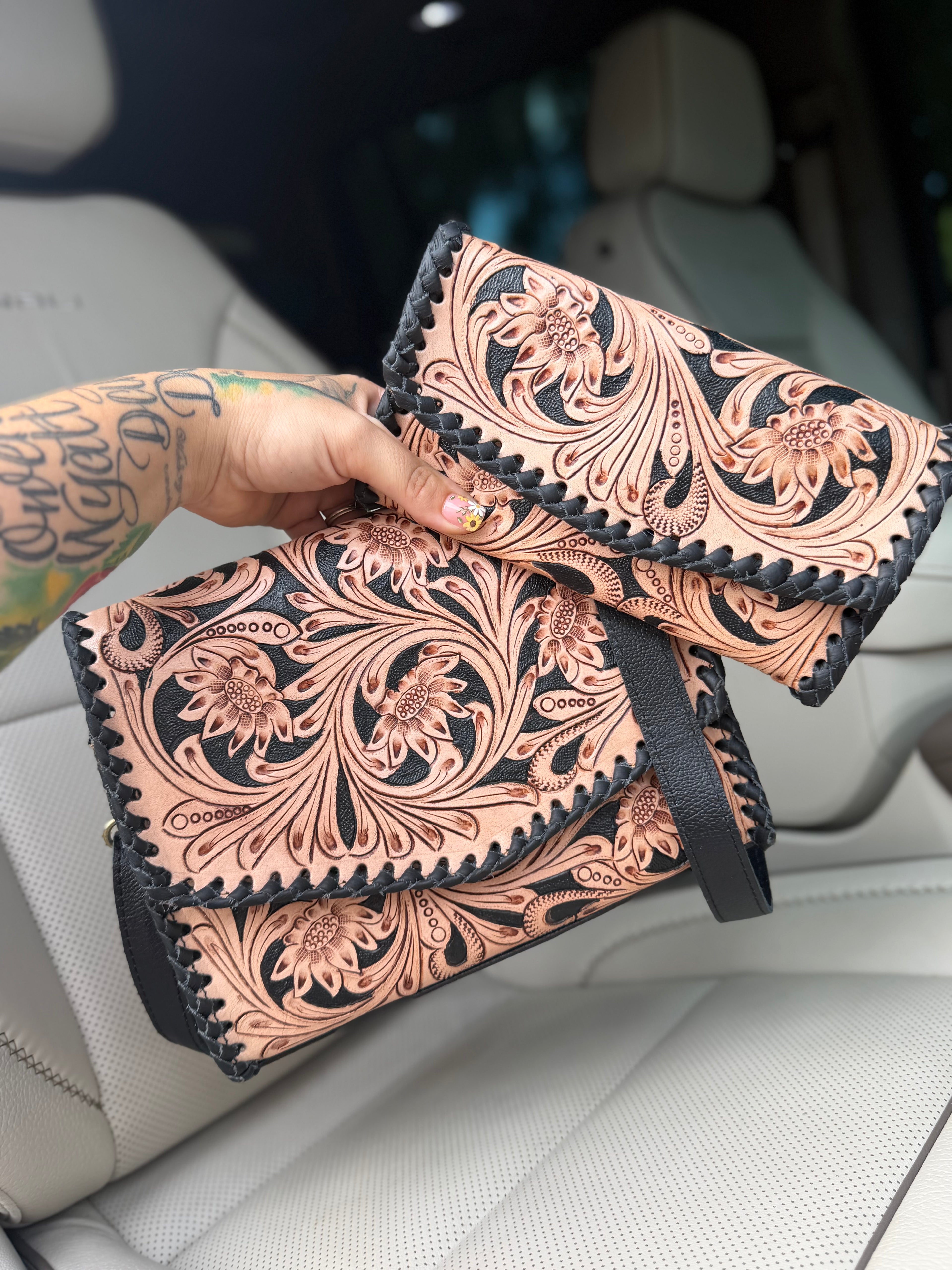 Tooled purse set with wallet