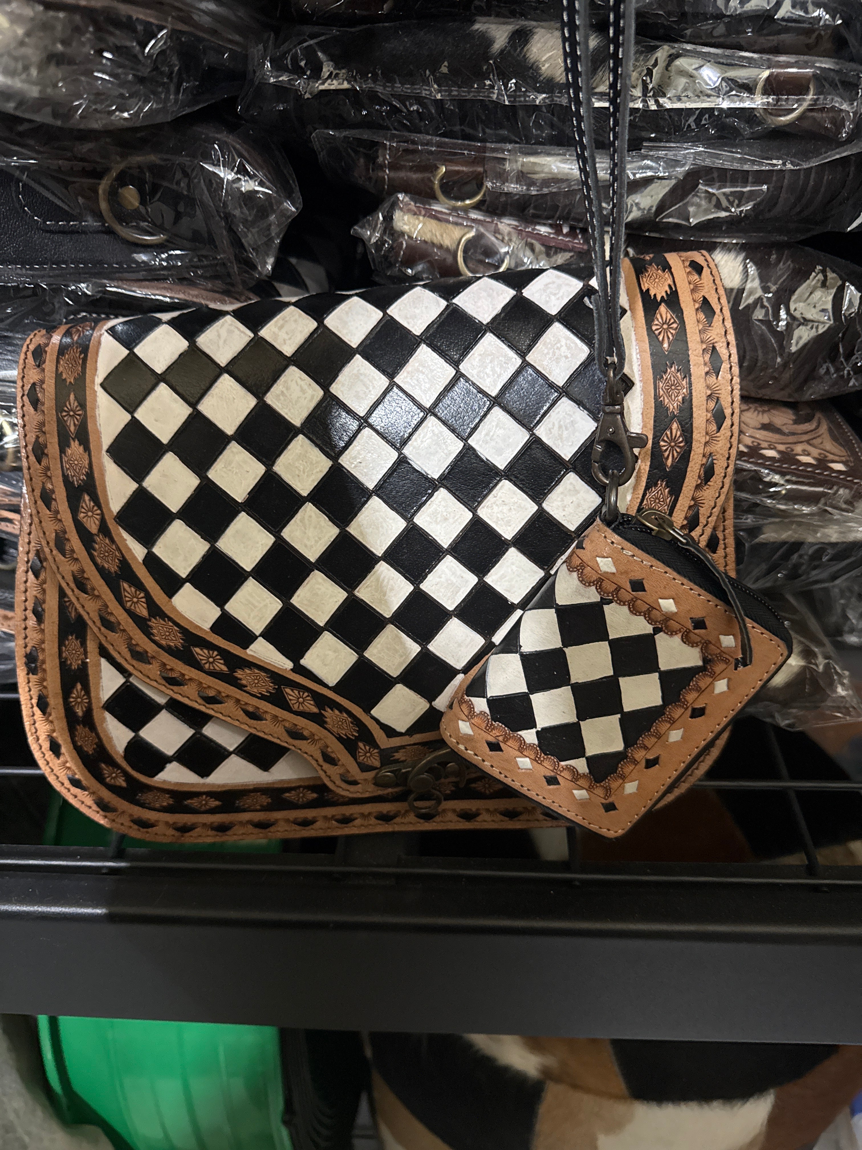 “The Bonnie” Checker purse and wallet set