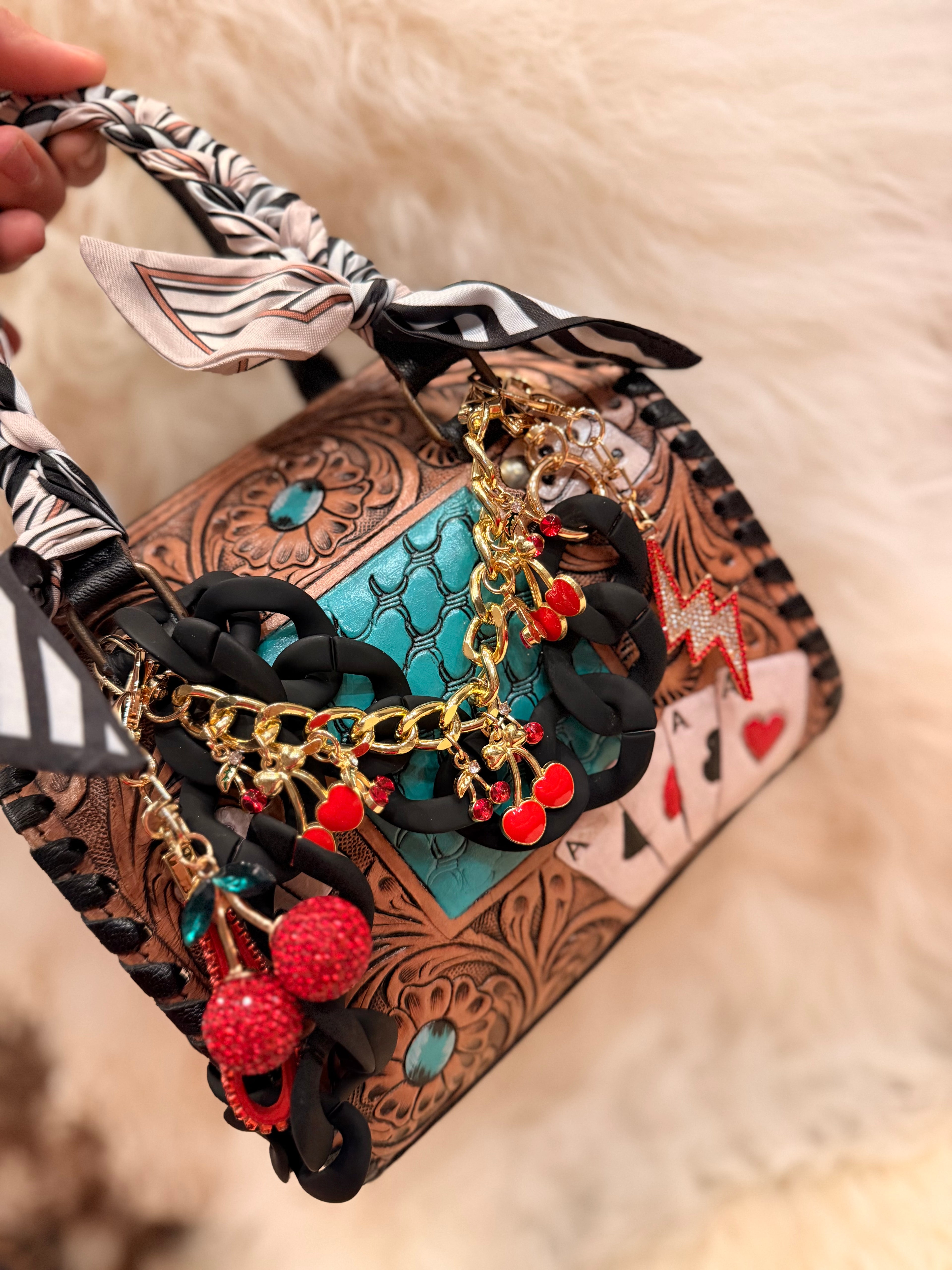 "High Stakes Honey" - tooled leather speedy (mini)