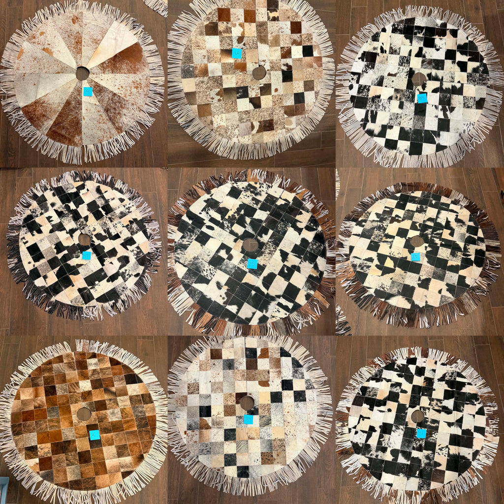 53” cowhide tree skirt (set c) - fringe