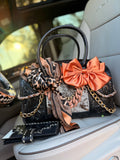 “Wild Silk Darling”-black tooled leather speedy (Duffle) with wallet