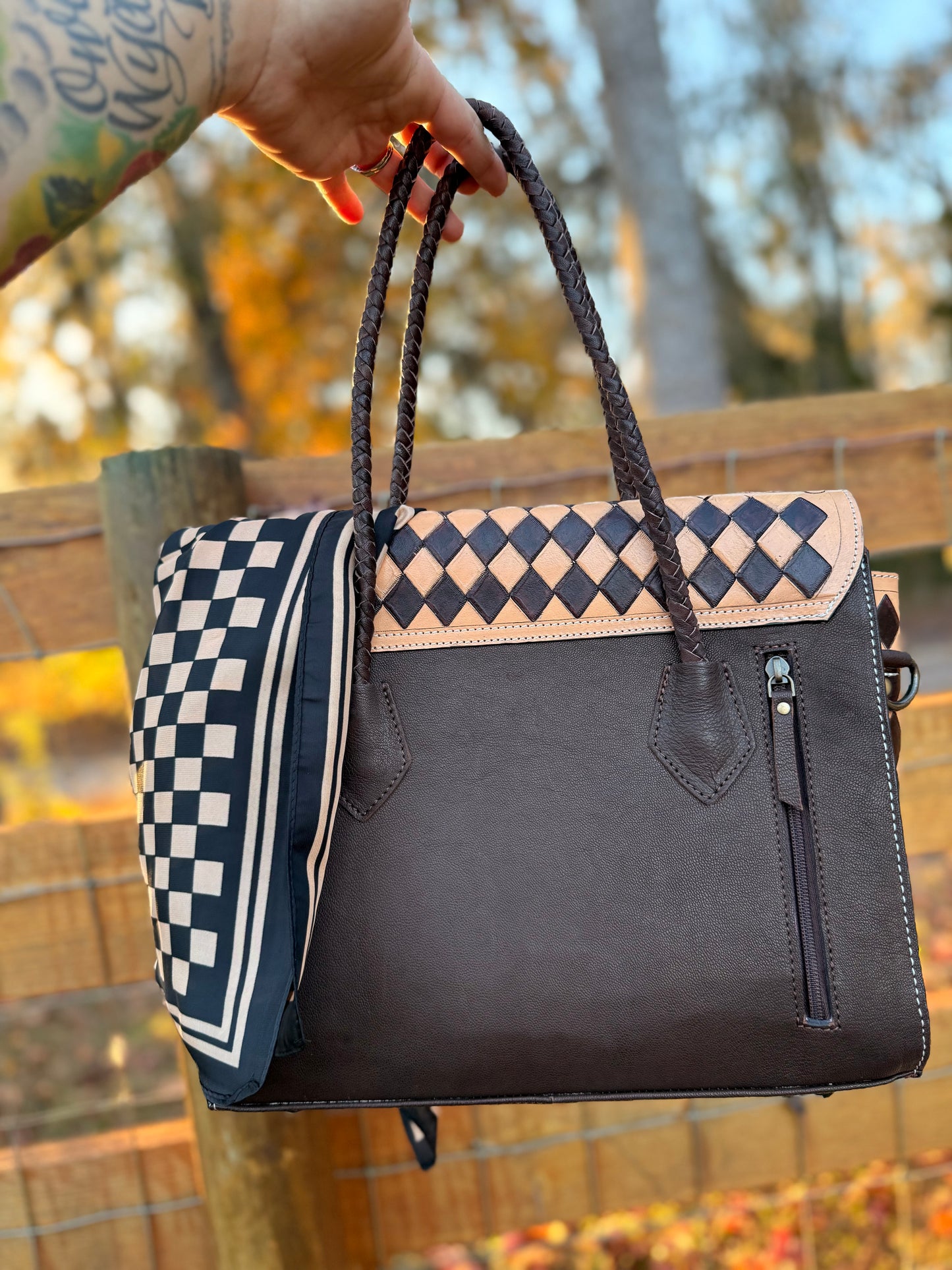 The Rodeo check set - dark brown/tan checker