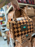 Peanut butter checker tooled leather speedy (M) exclusive