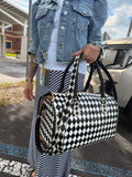 Checker tooled leather speedy duffle (L)