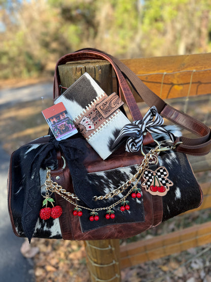 "Desert Dice duffle " - cowhide tooled leather speedy Duffle