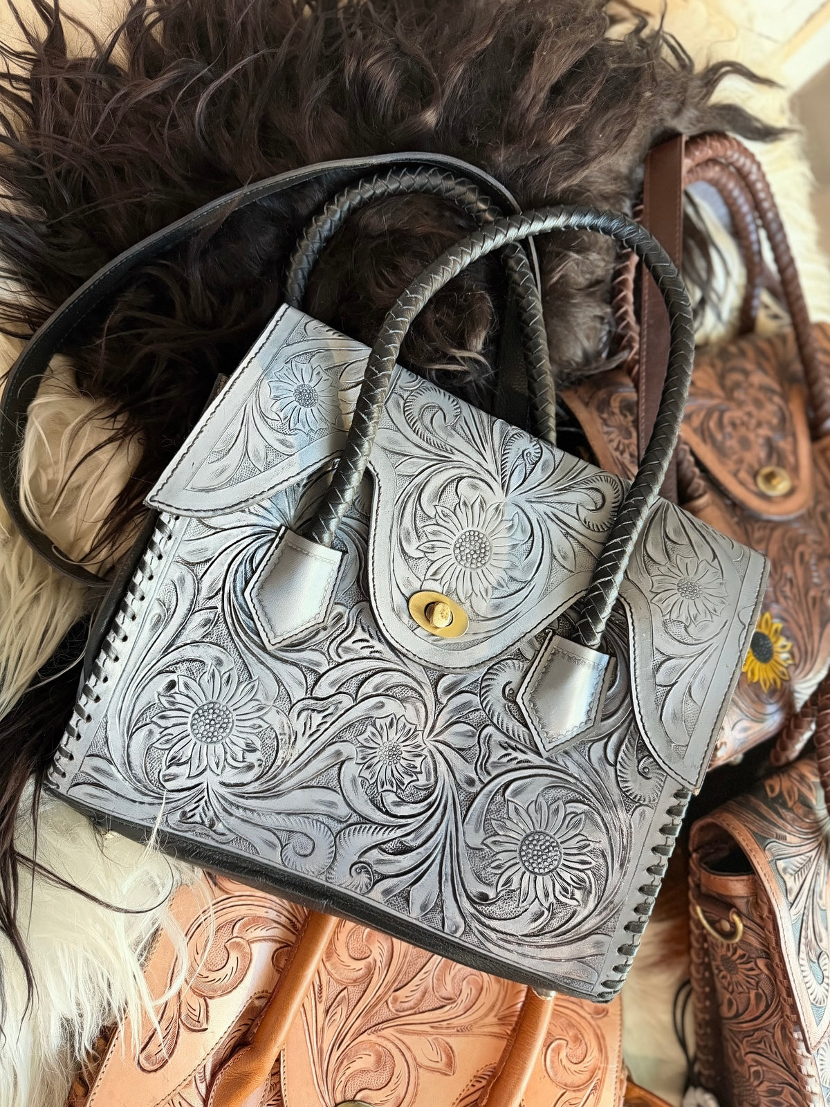 Tooled leather purse - many options