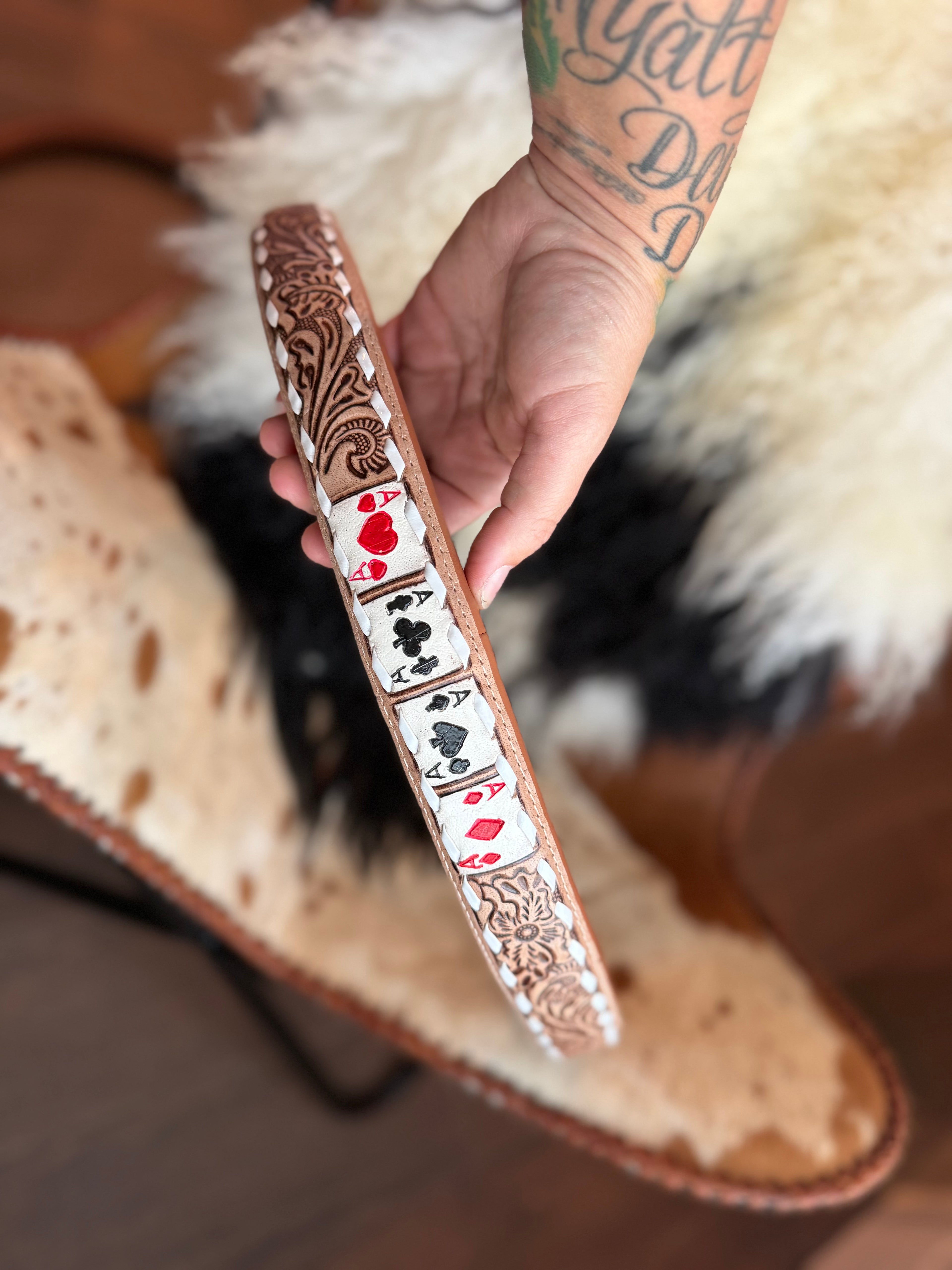 16 “ tooled leather steering wheel cover - read description before purchase
