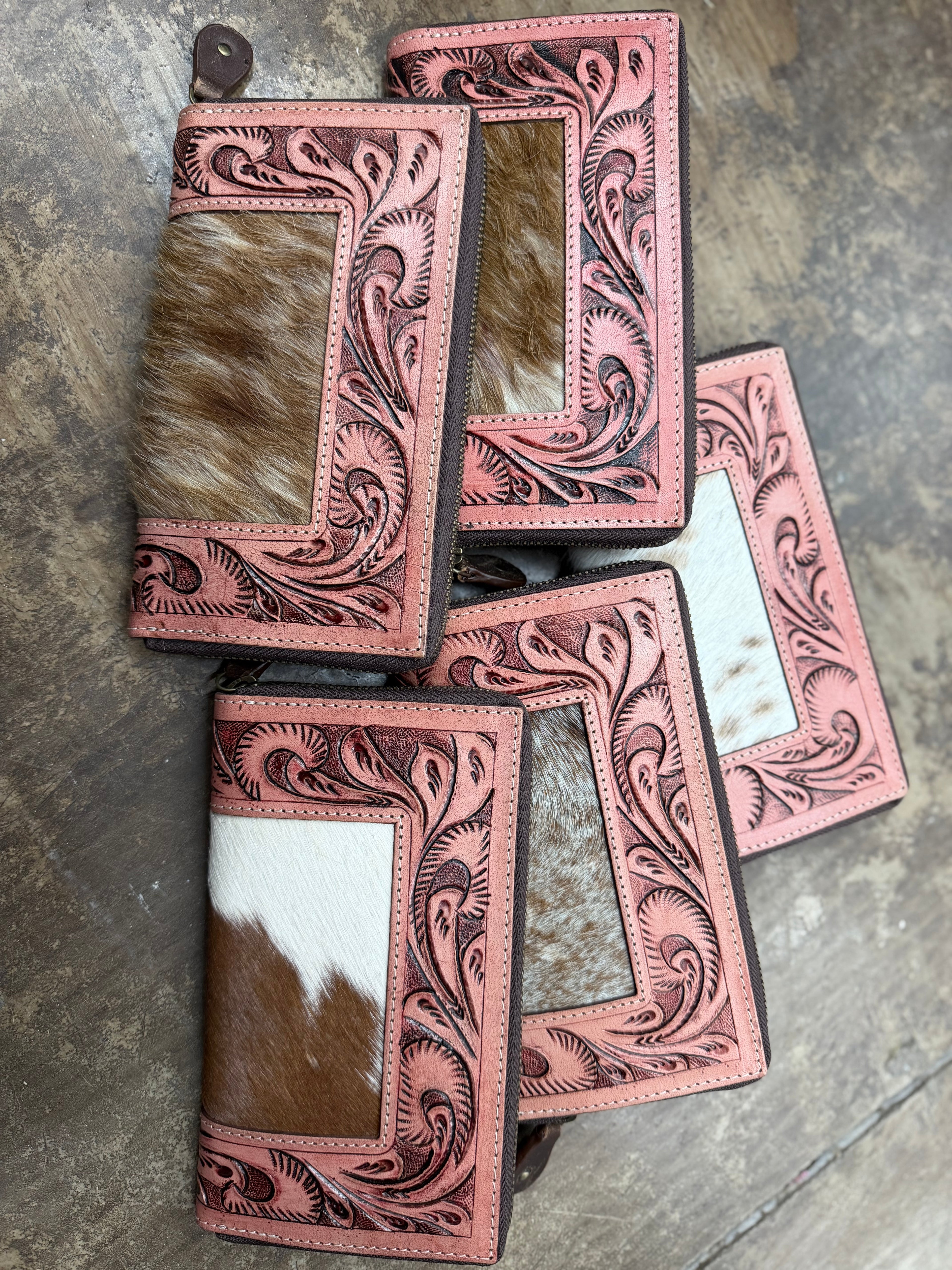Tooled leather wallet