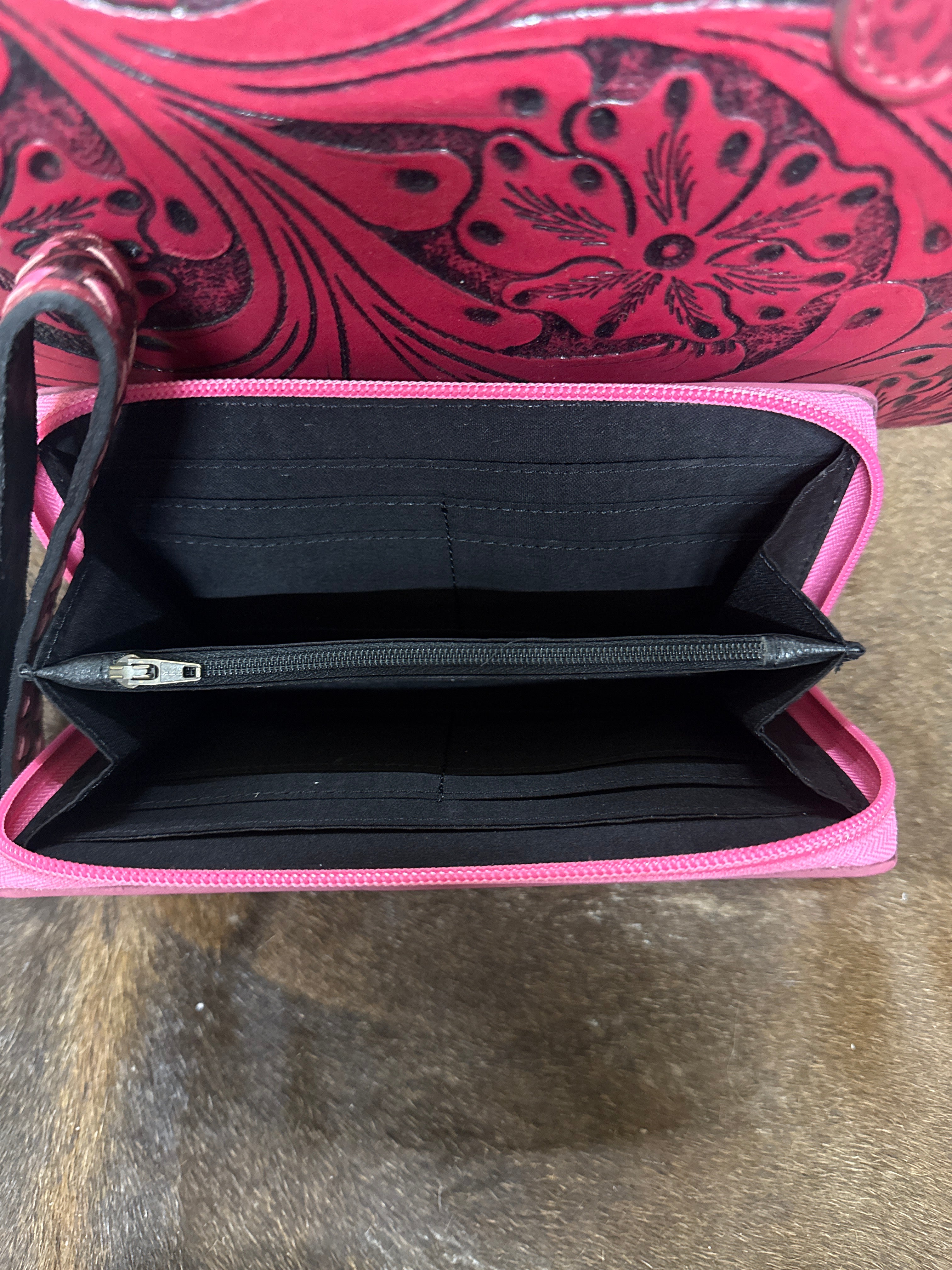 Reddish Tooled Leather Wallet