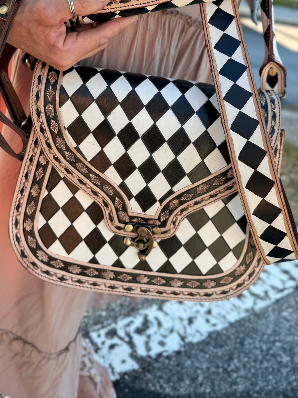 “The Bonnie” Checker purse and wallet set