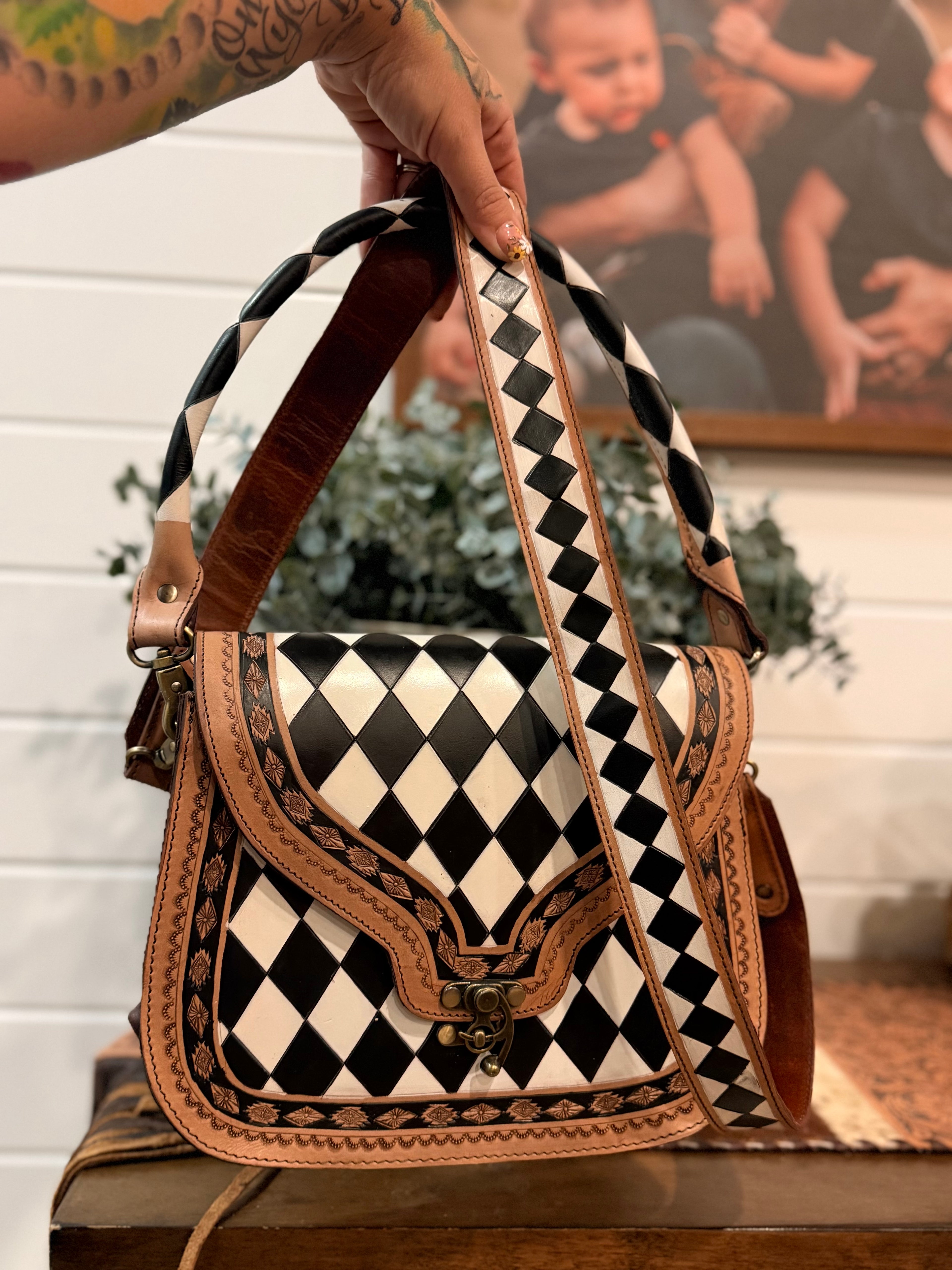 “The Bonnie” Checker purse and wallet set