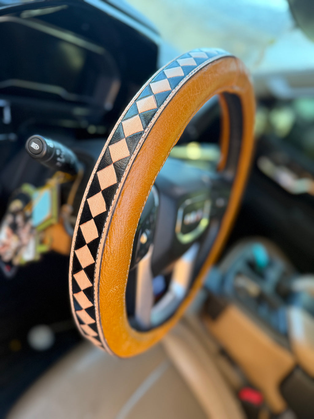 16 “ tooled leather steering wheel cover - read description before purchase