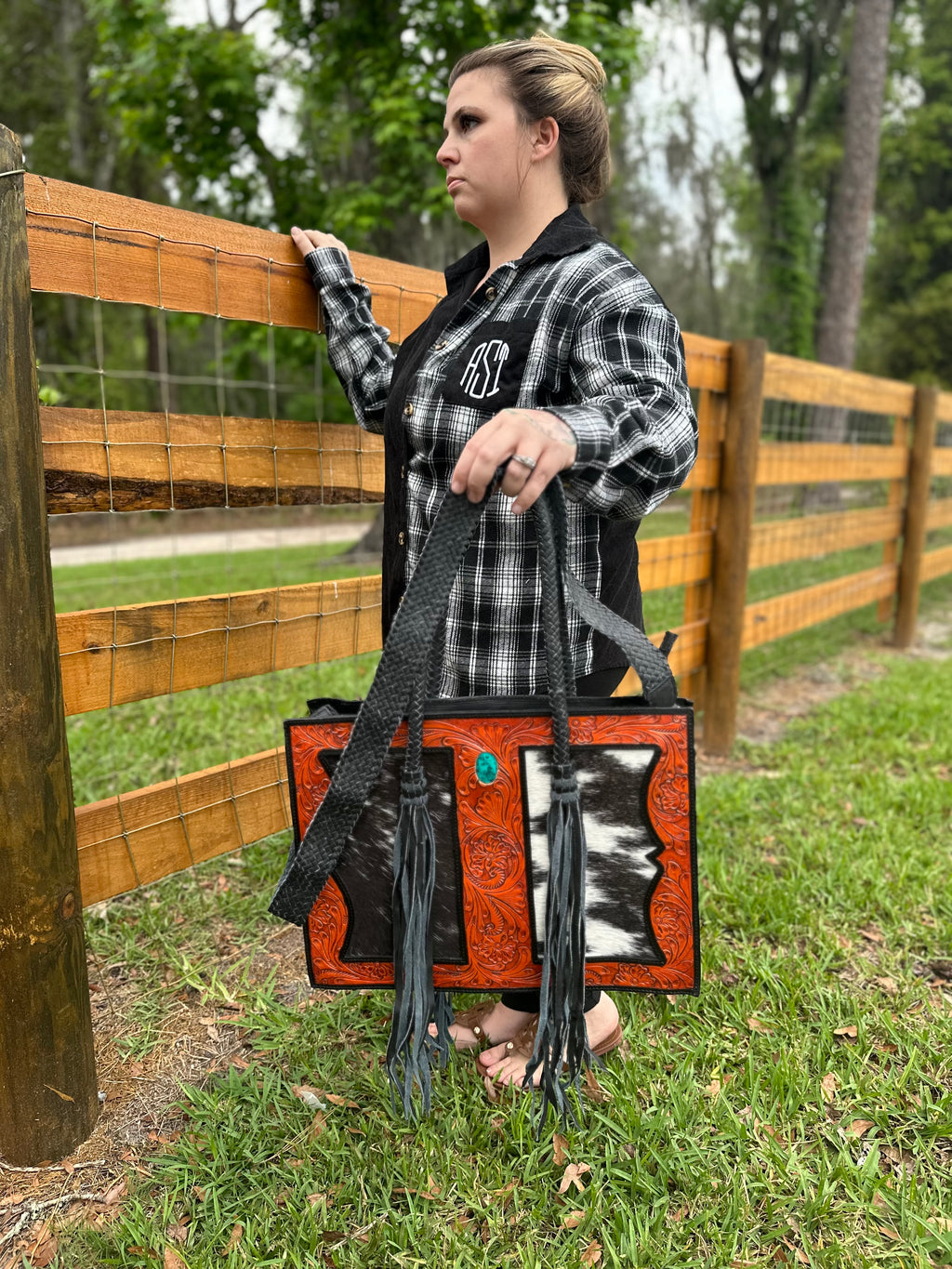 Cowhide purse