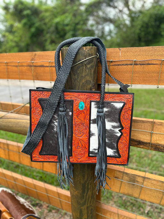 Cowhide purse