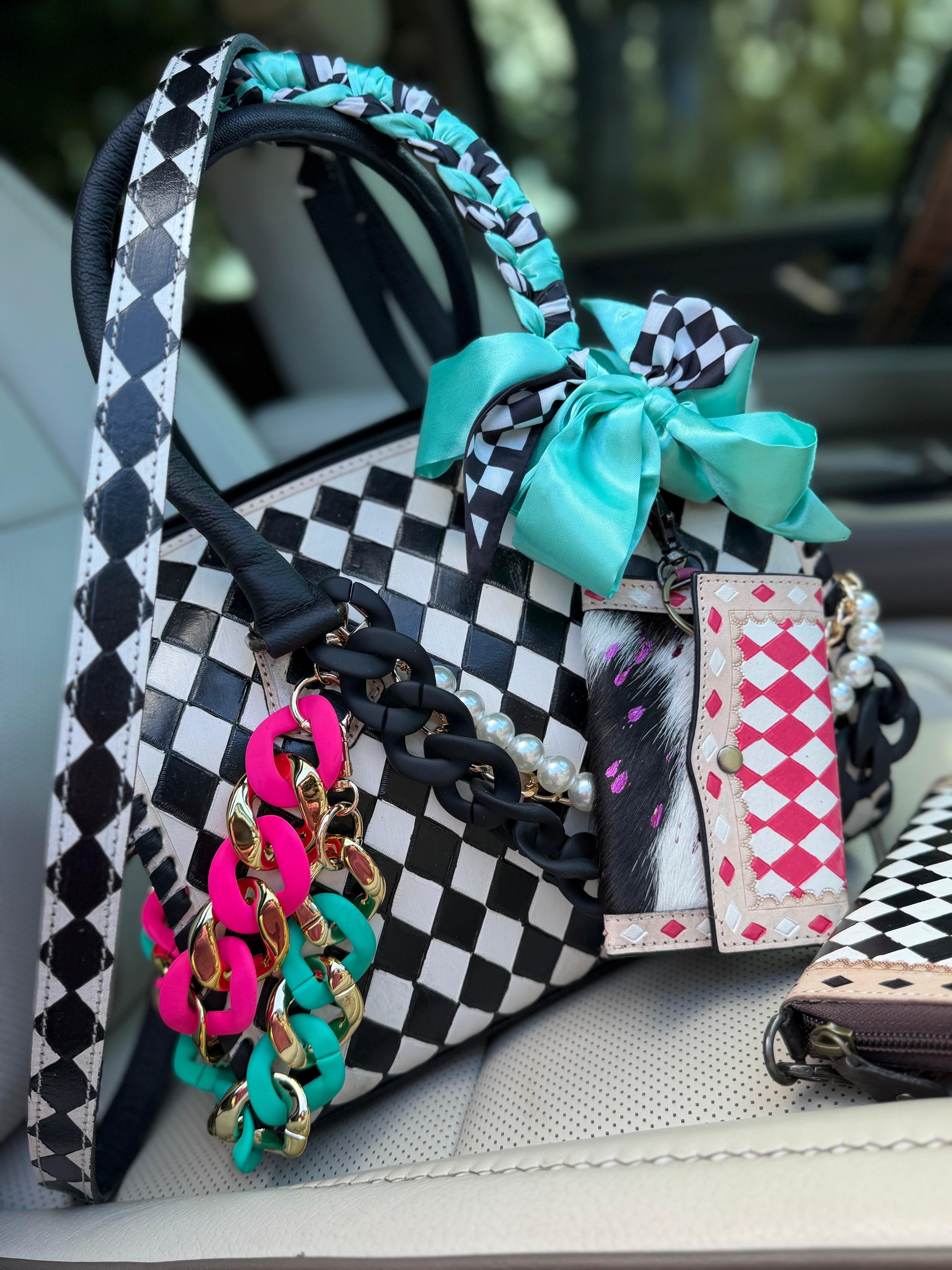 "Boujee Rodeo" -checker tooled leather speedy (M)