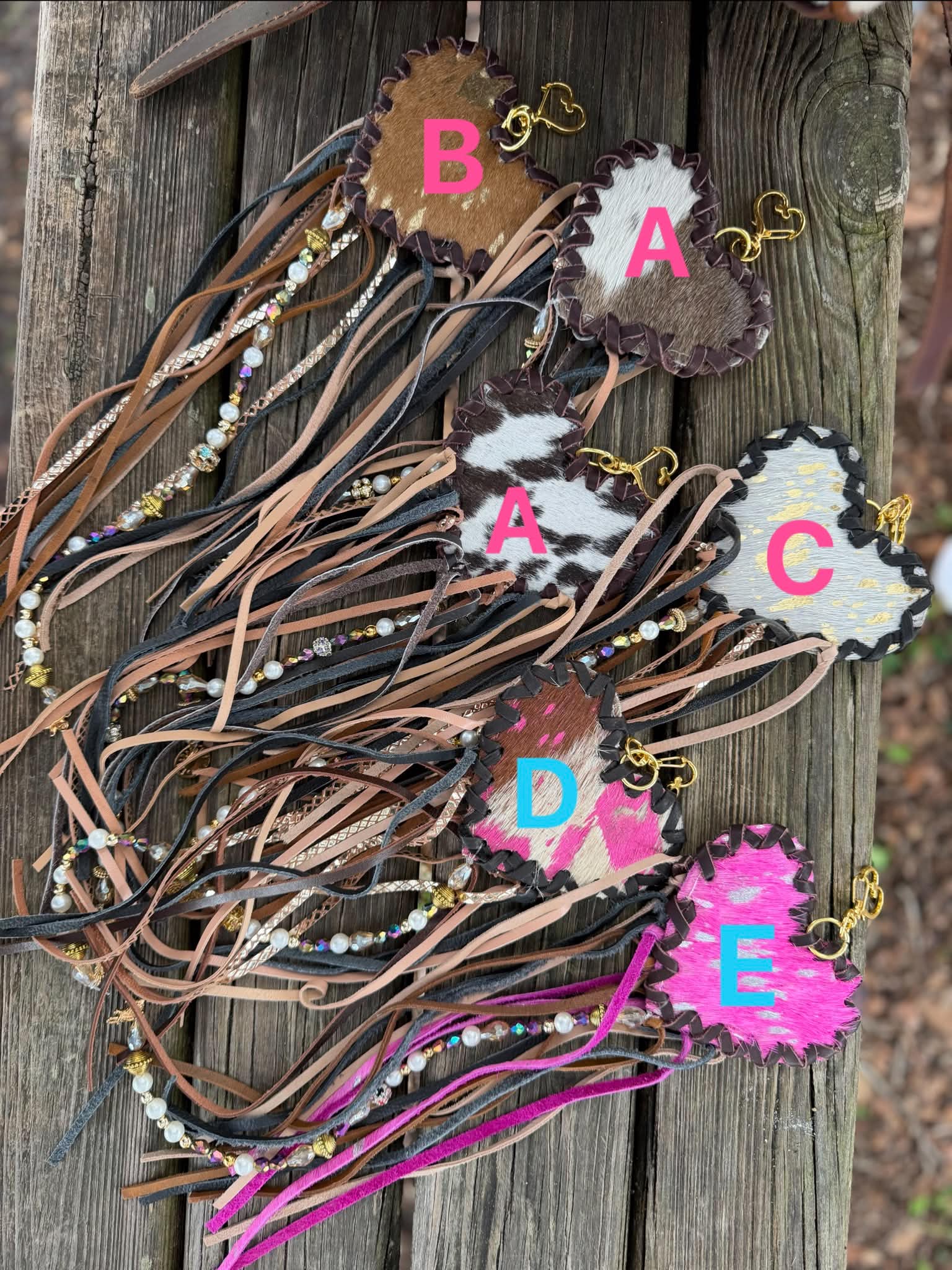 Large long -Heart keychain/bag charm