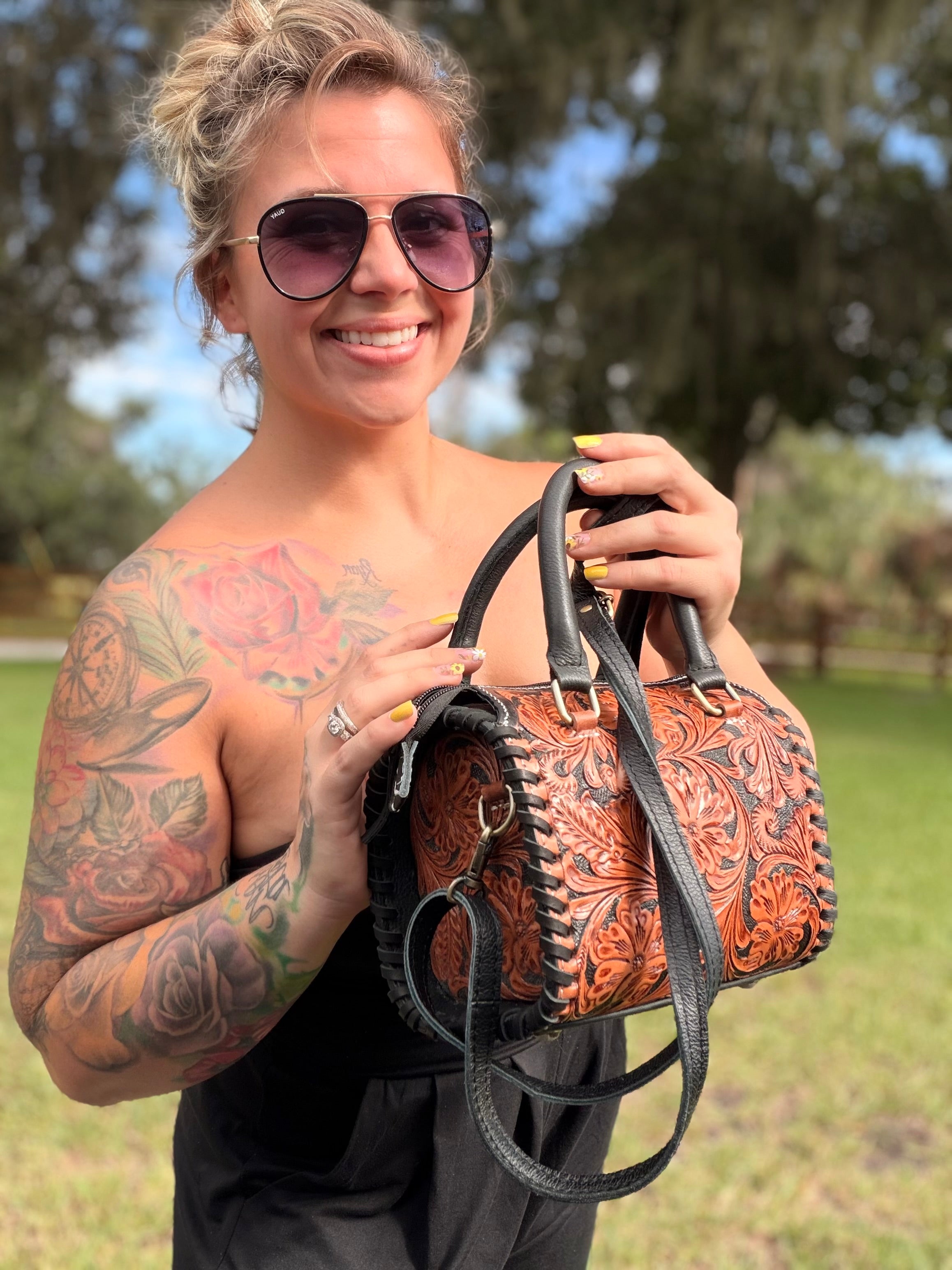 tooled leather speedy (mini)